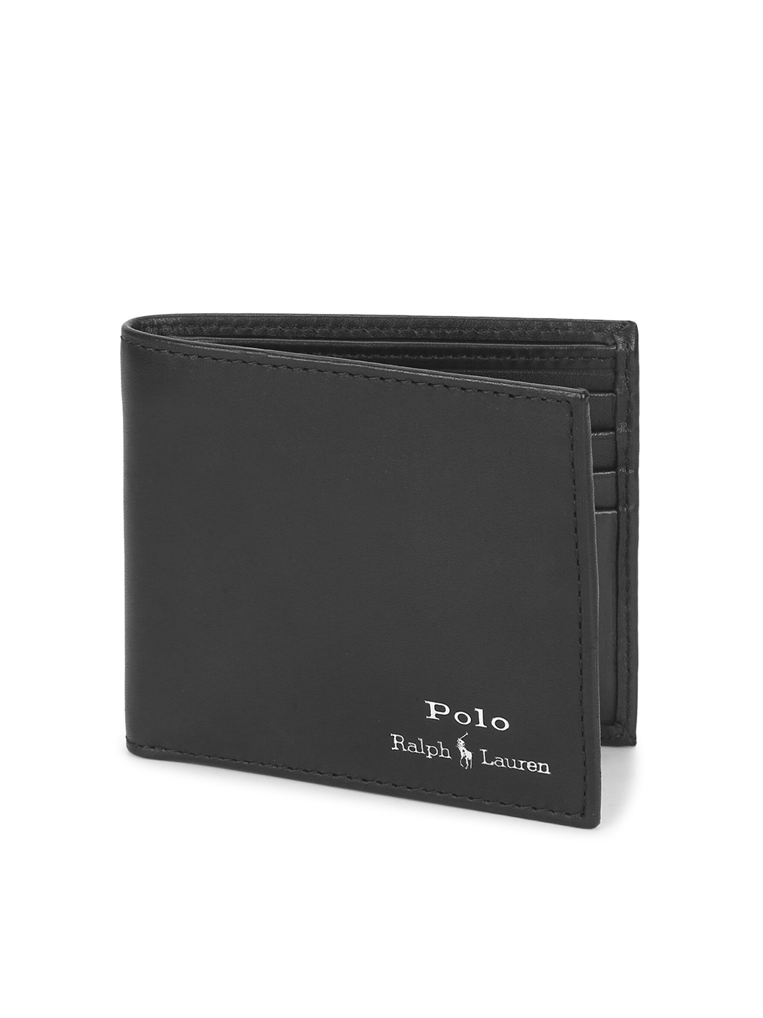 

Polo Ralph Lauren Men Black Solid Leather Two Fold Wallet