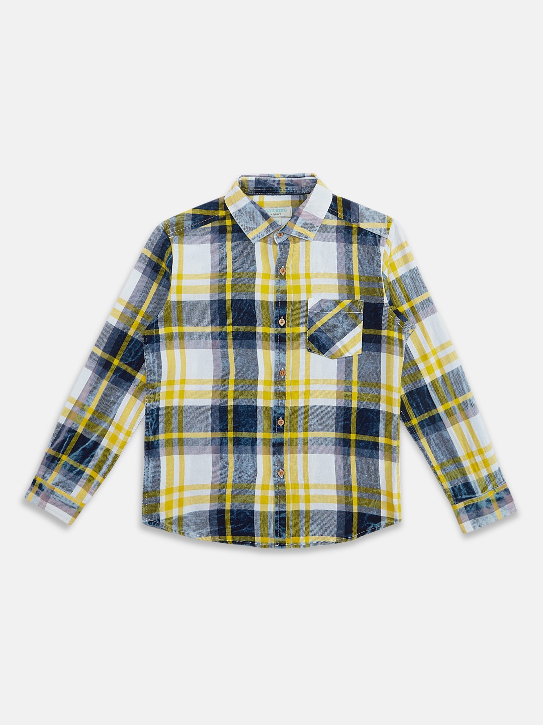 

Pantaloons Junior Boys Yellow Checked Casual Shirt