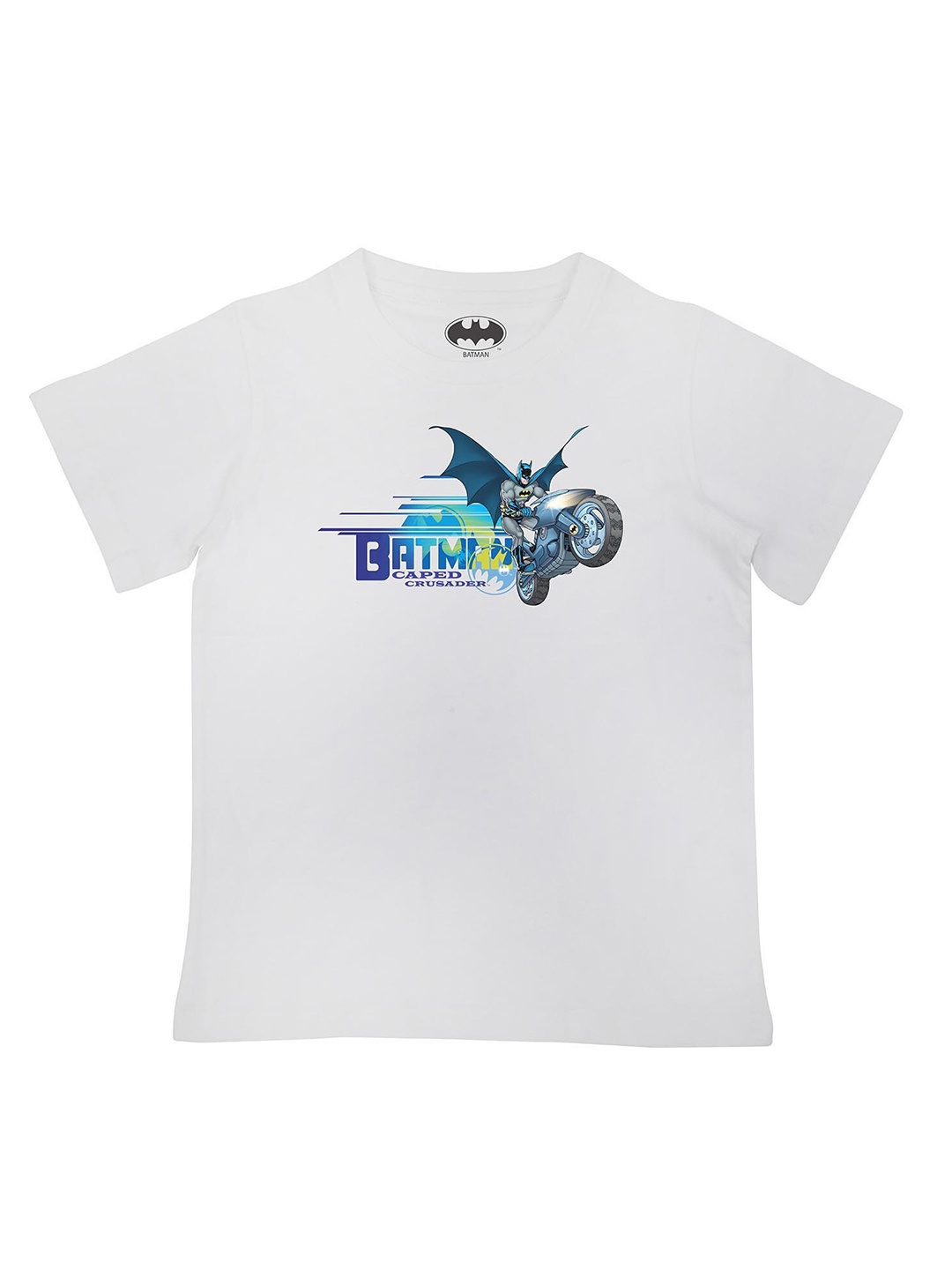 

Batman Boys White Batman Printed Cotton Pure Cotton T-shirt