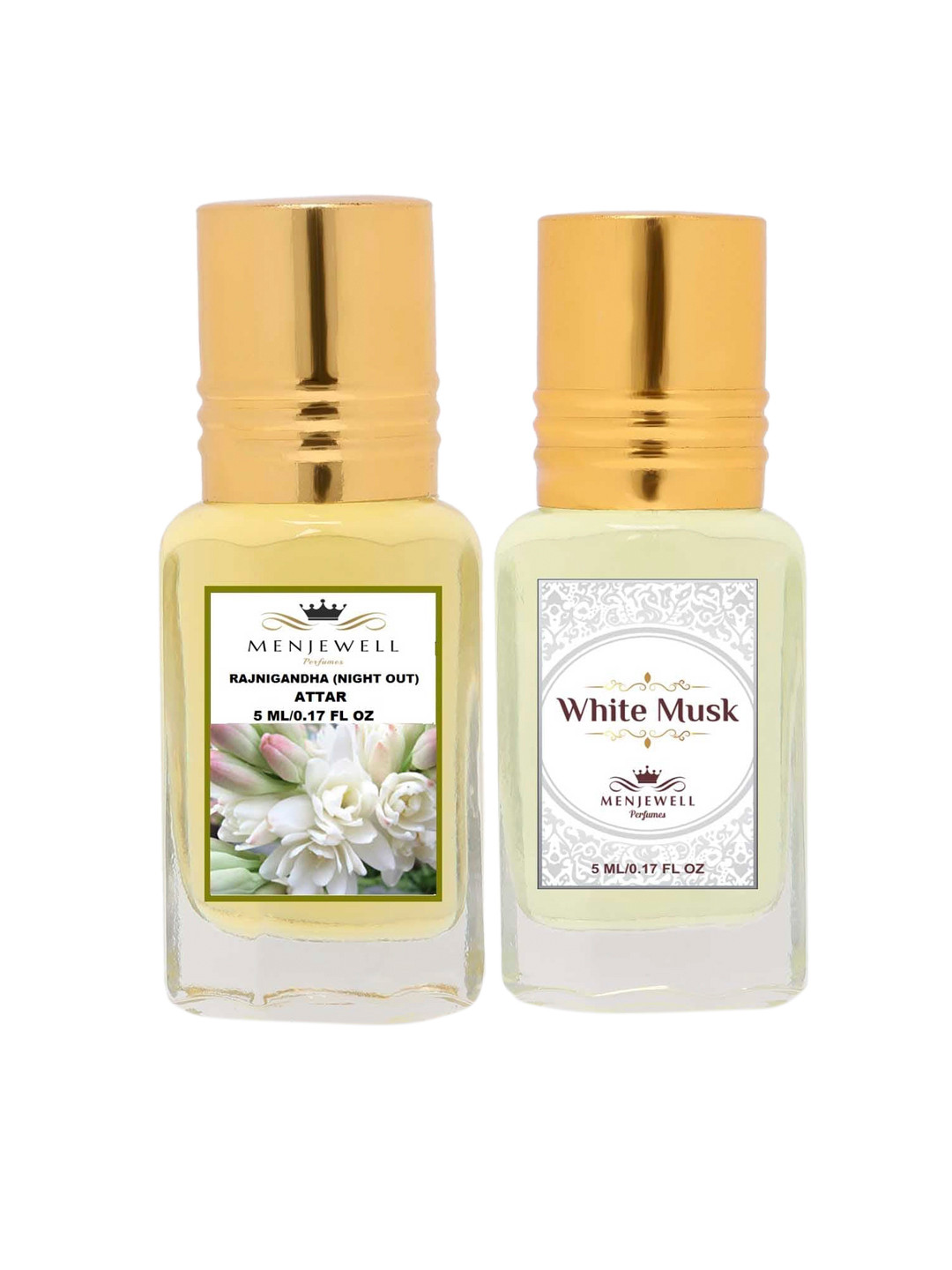 

Menjewell Rajnigandha Nightout White Musk Attar 100gms, Transparent