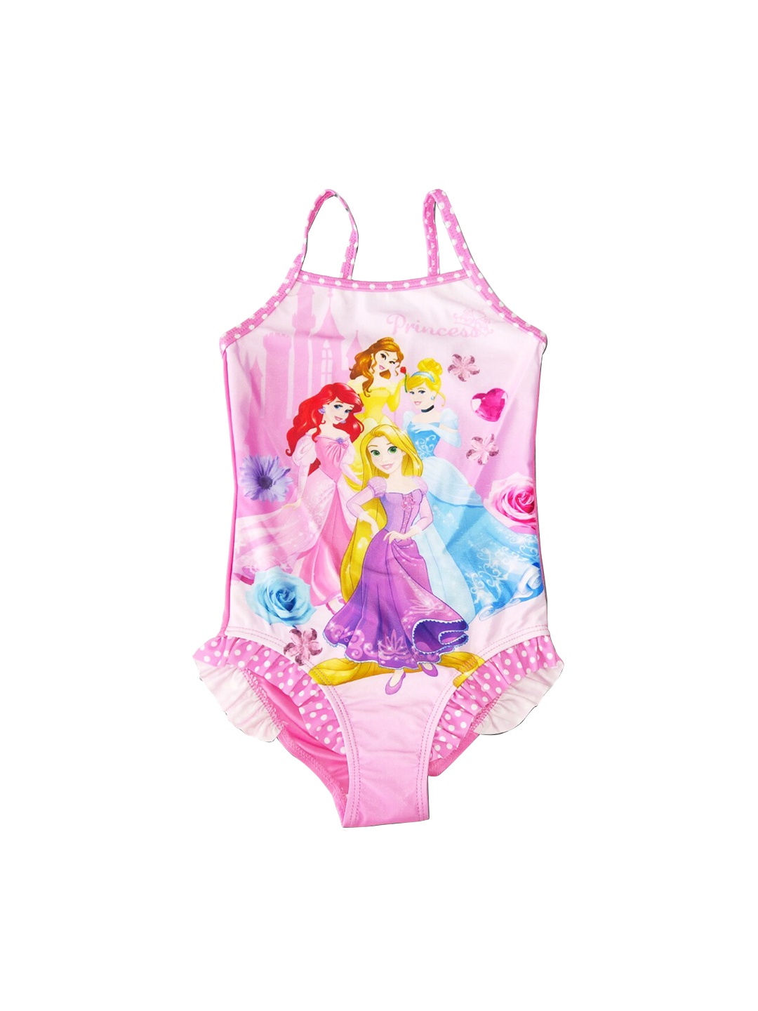 

Disney Girls Pink & Yellow Disney Girls Princess Printed Pink Swimwear