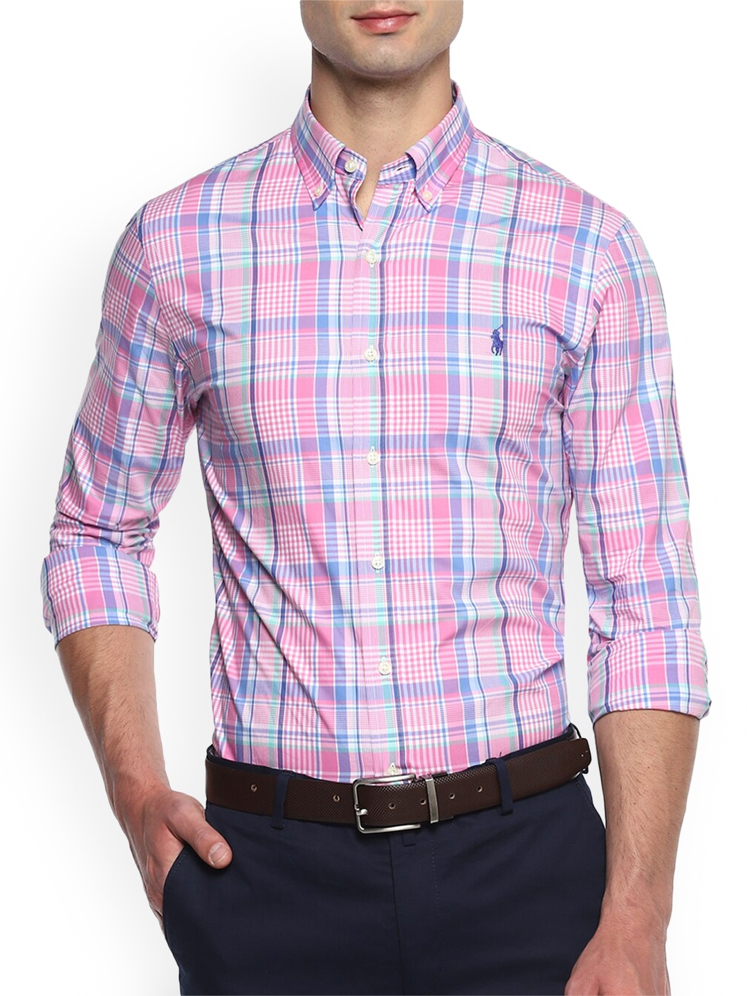 

Polo Ralph Lauren Men Pink Checked Casual Shirt