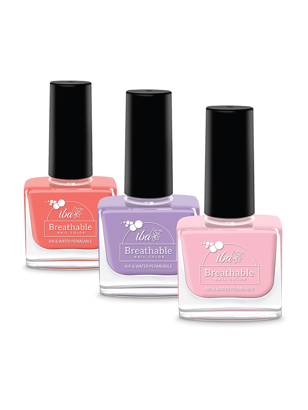 Iba Pack of 3 Pastel Nail Color - B03 Rose Quartz-B04 French Lavender- B14 Peach Echo