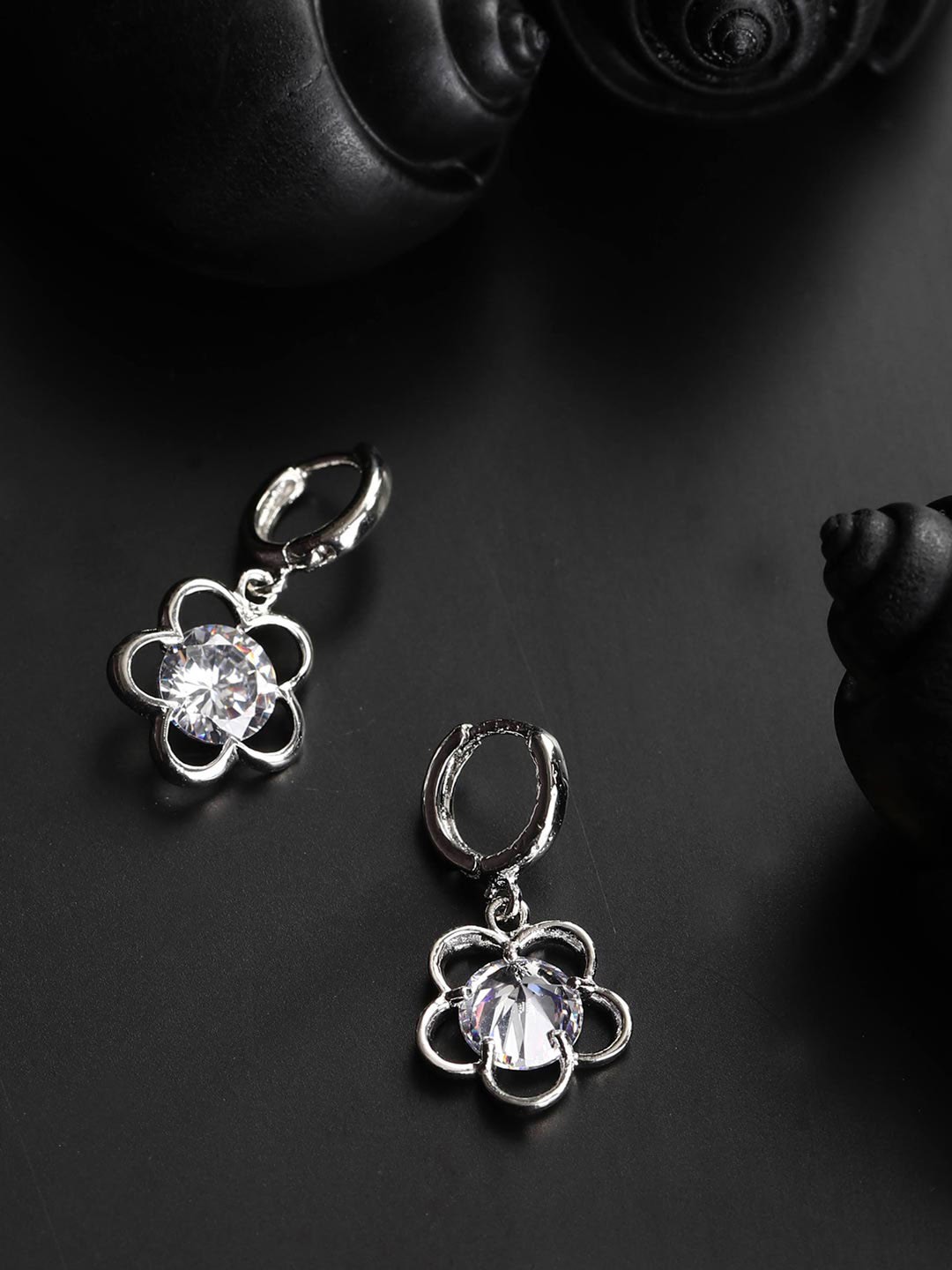 

Priyaasi Silver Contemporary Drop Earrings