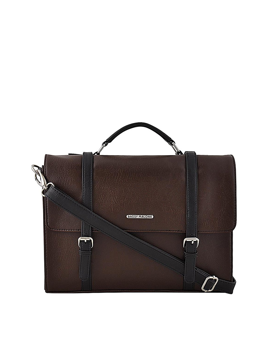 

Bagsy Malone Brown & Black Textured PU 15 inch Laptop Bag