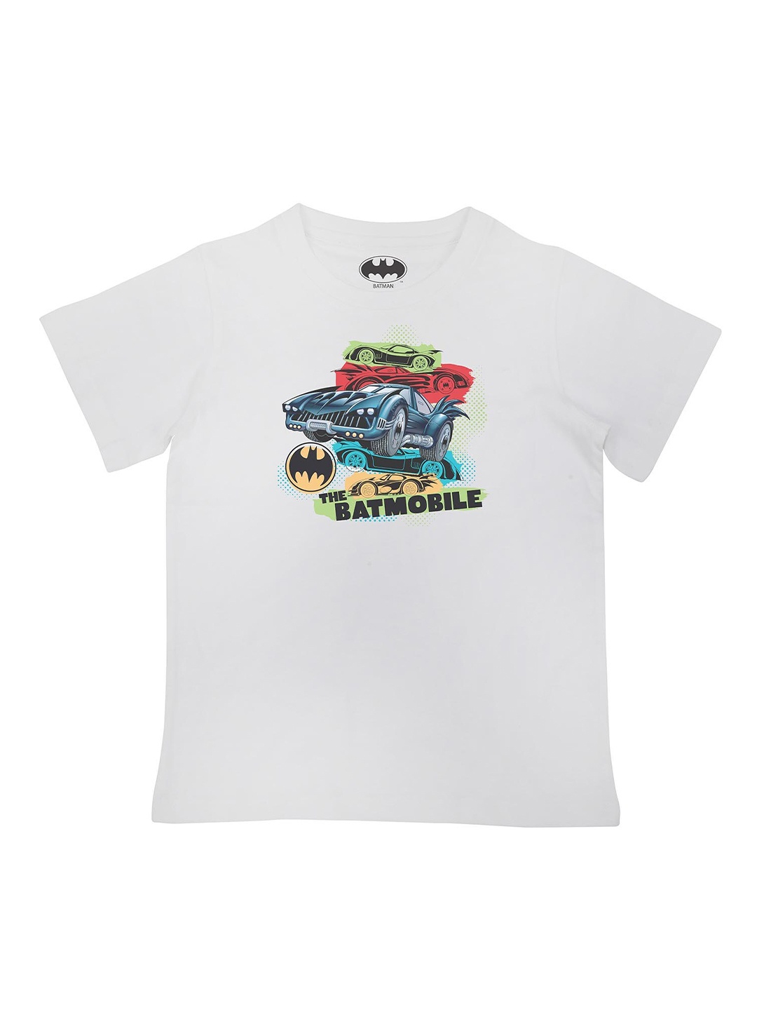 

Batman Boys White Graphic Printed Pure Cotton T-shirt