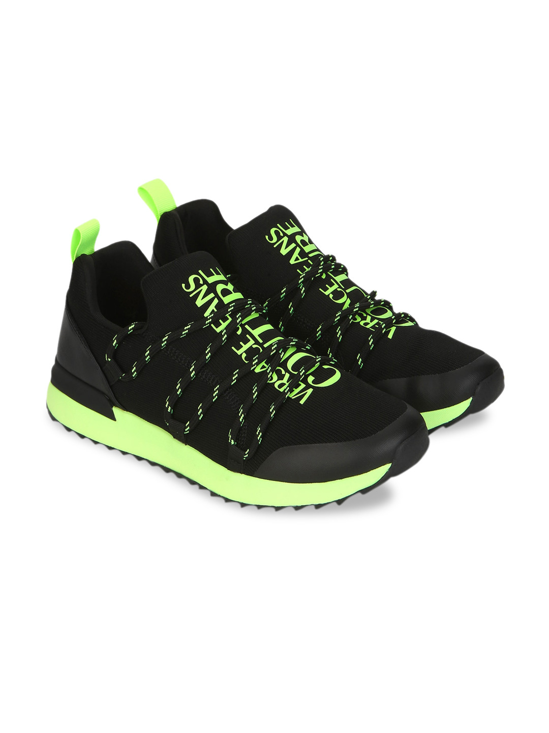 

Versace Jeans Couture Men Black Woven Design Sneakers