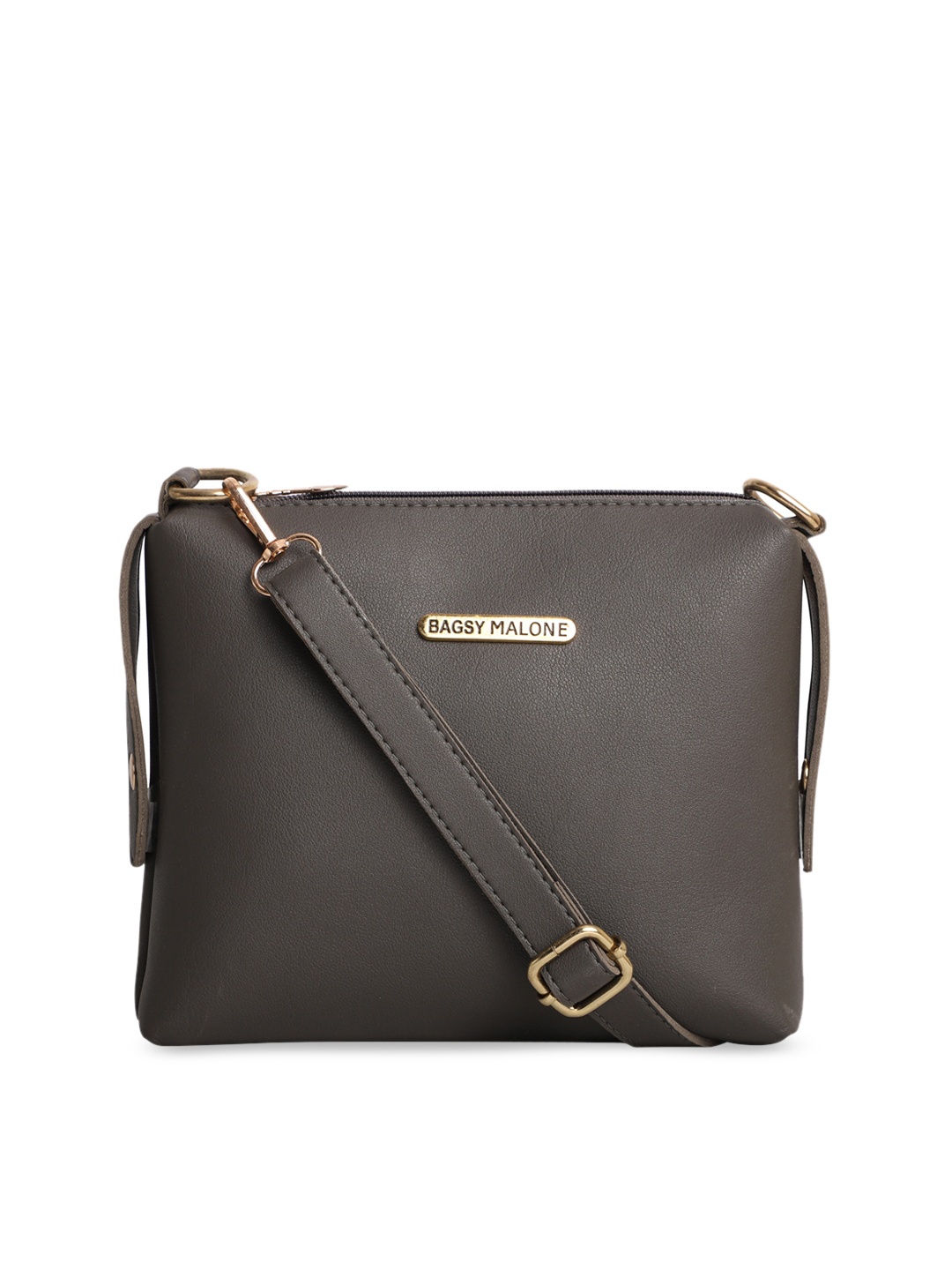 

Bagsy Malone Grey PU Structured Sling Bag