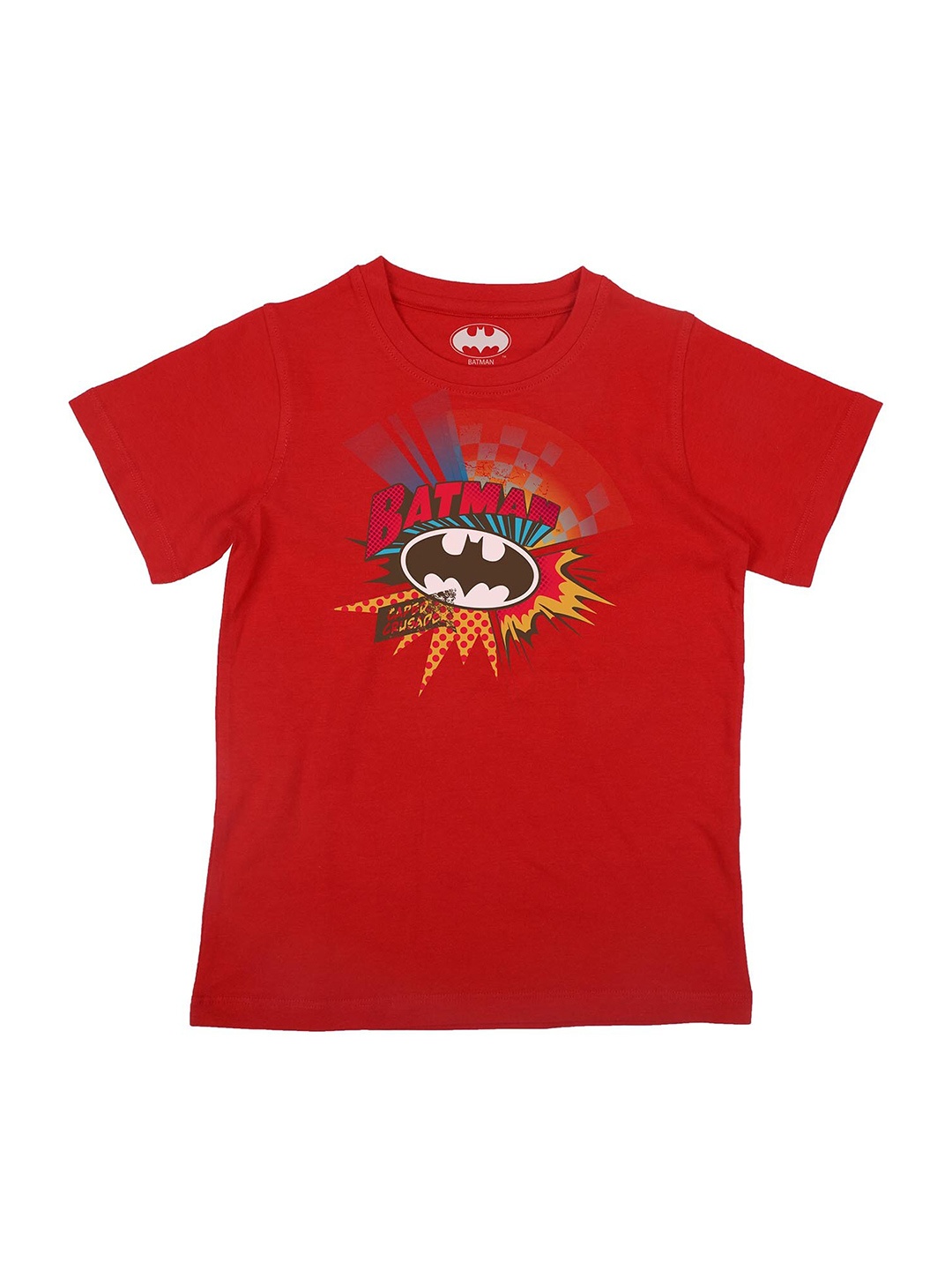 

Batman Boys Red Batman Printed Cotton Pure Cotton T-shirt