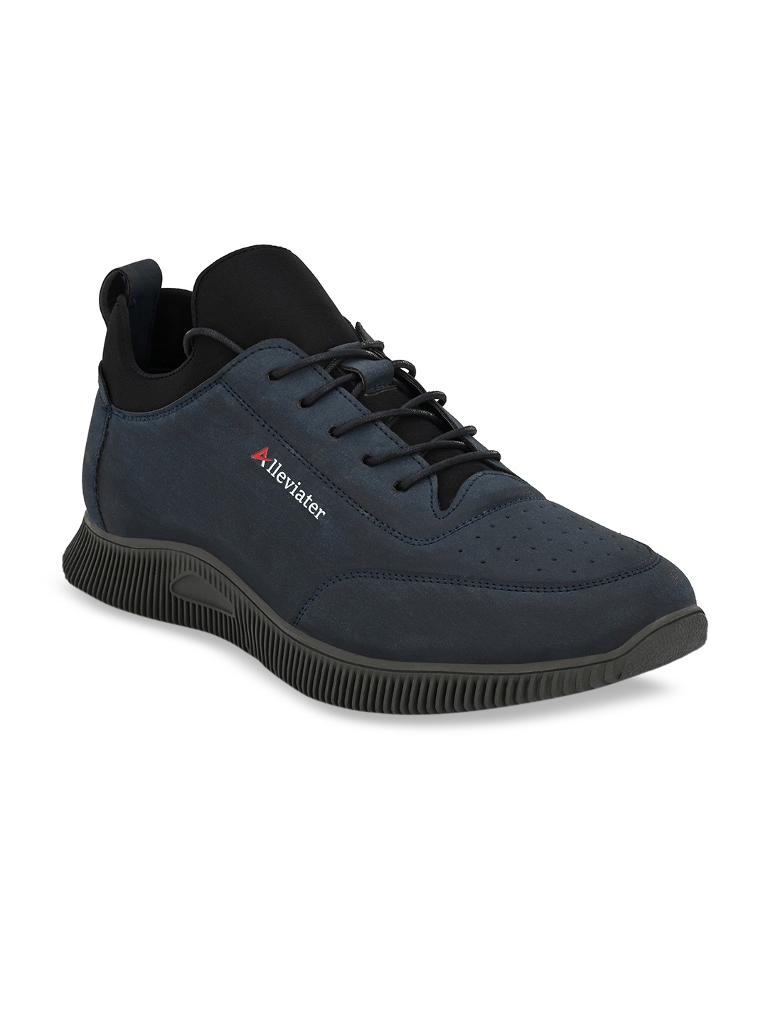 

Alleviater Men Navy Blue Woven Design Sneakers