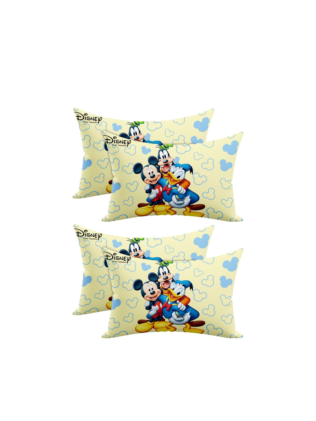 

Kuber Industries Kids Set Of 4 Cream-Coloured & Blue Disney Printed Pure Cotton Baby Pillows