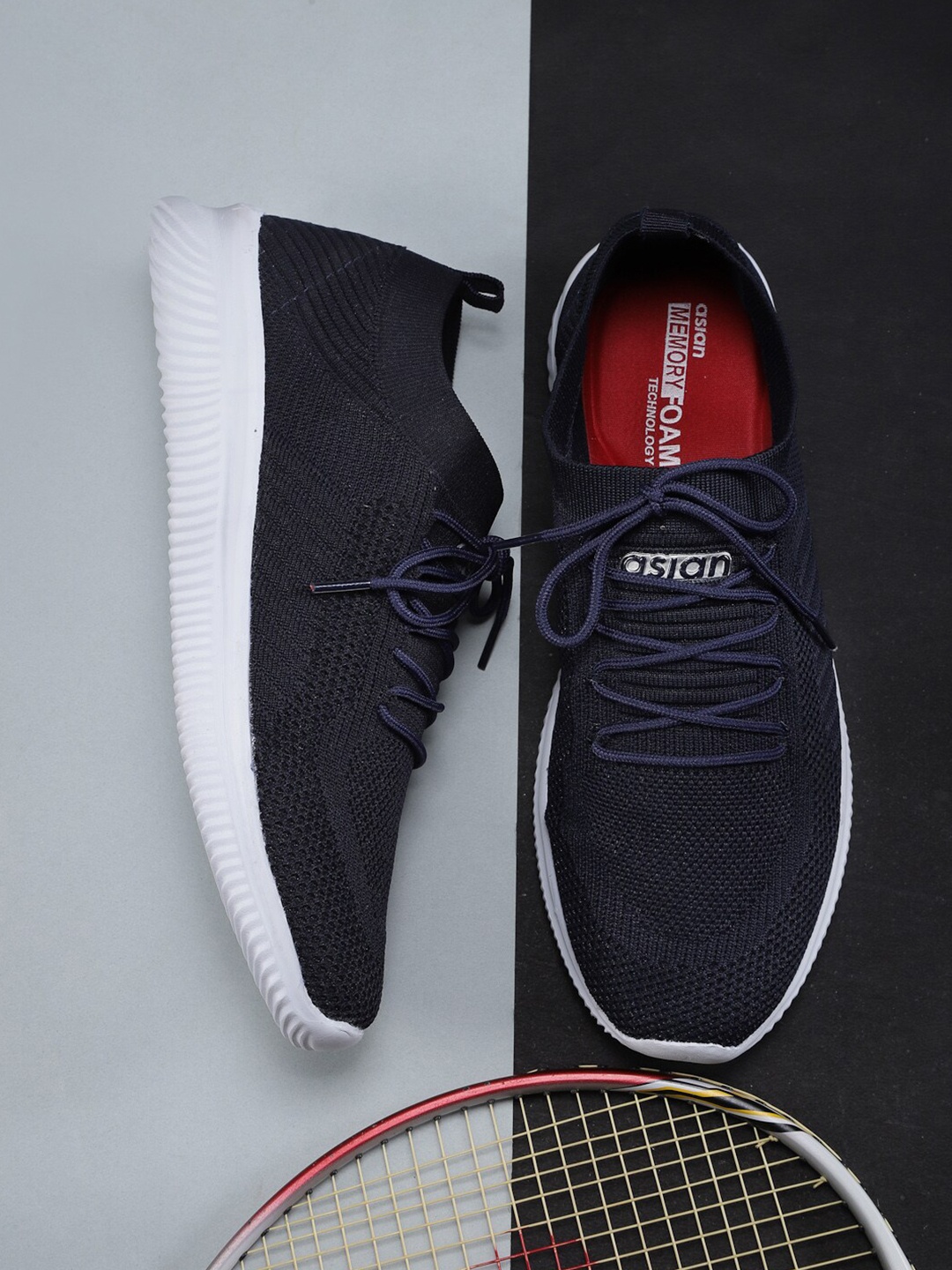 

ASIAN Men Navy Blue Textile Running Shoes