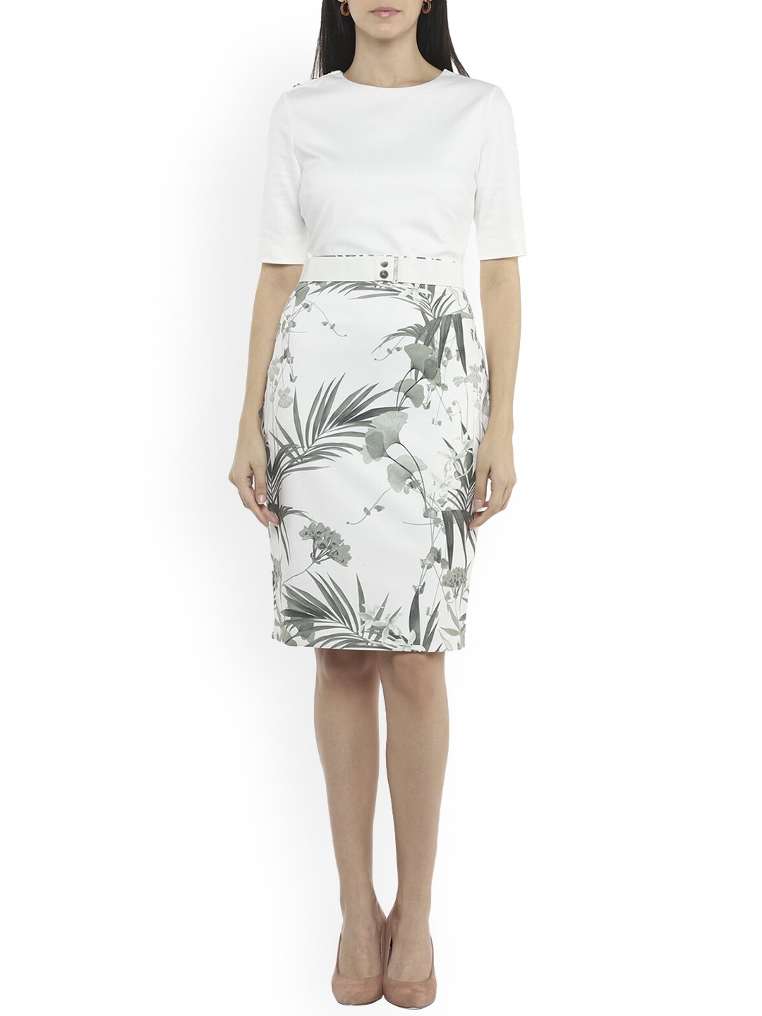 

Ted Baker Cream Floral Sheath Dress