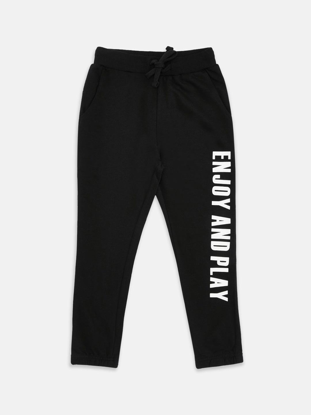 

Pantaloons Junior Boys Black Printed Pure Cotton Track Pants
