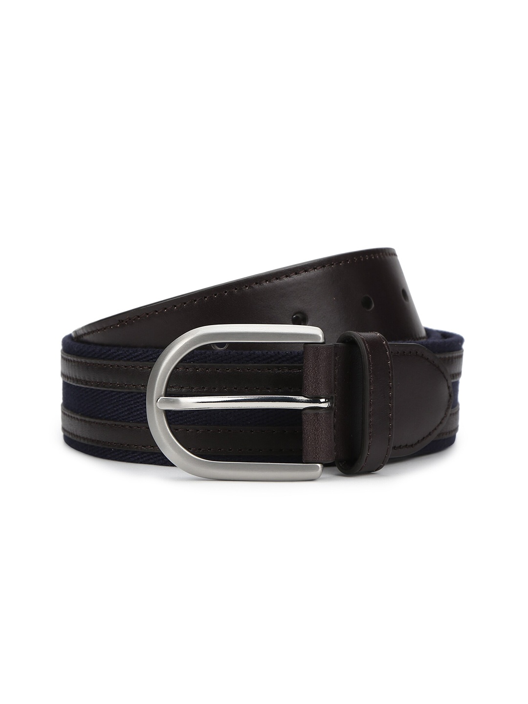 HACKETT LONDON Men Navy Blue Leather Formal Belt