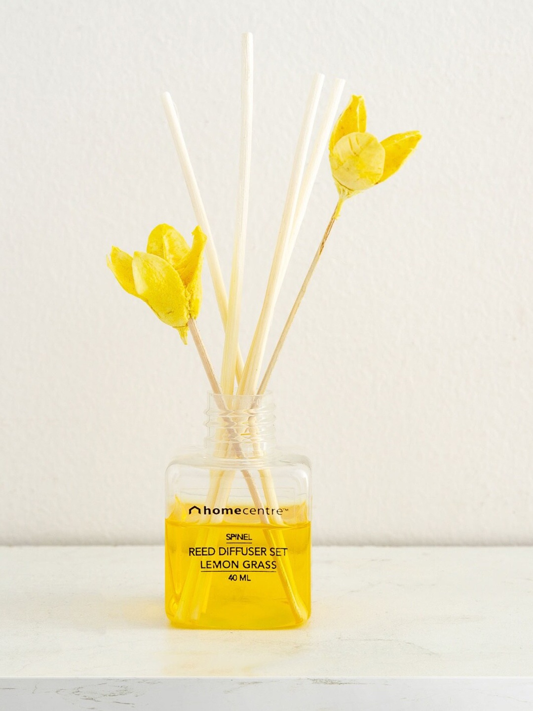 

Home Centre Set of 7 Yellow Solid Spinel Lemongrass Reed Diffuser & Oil