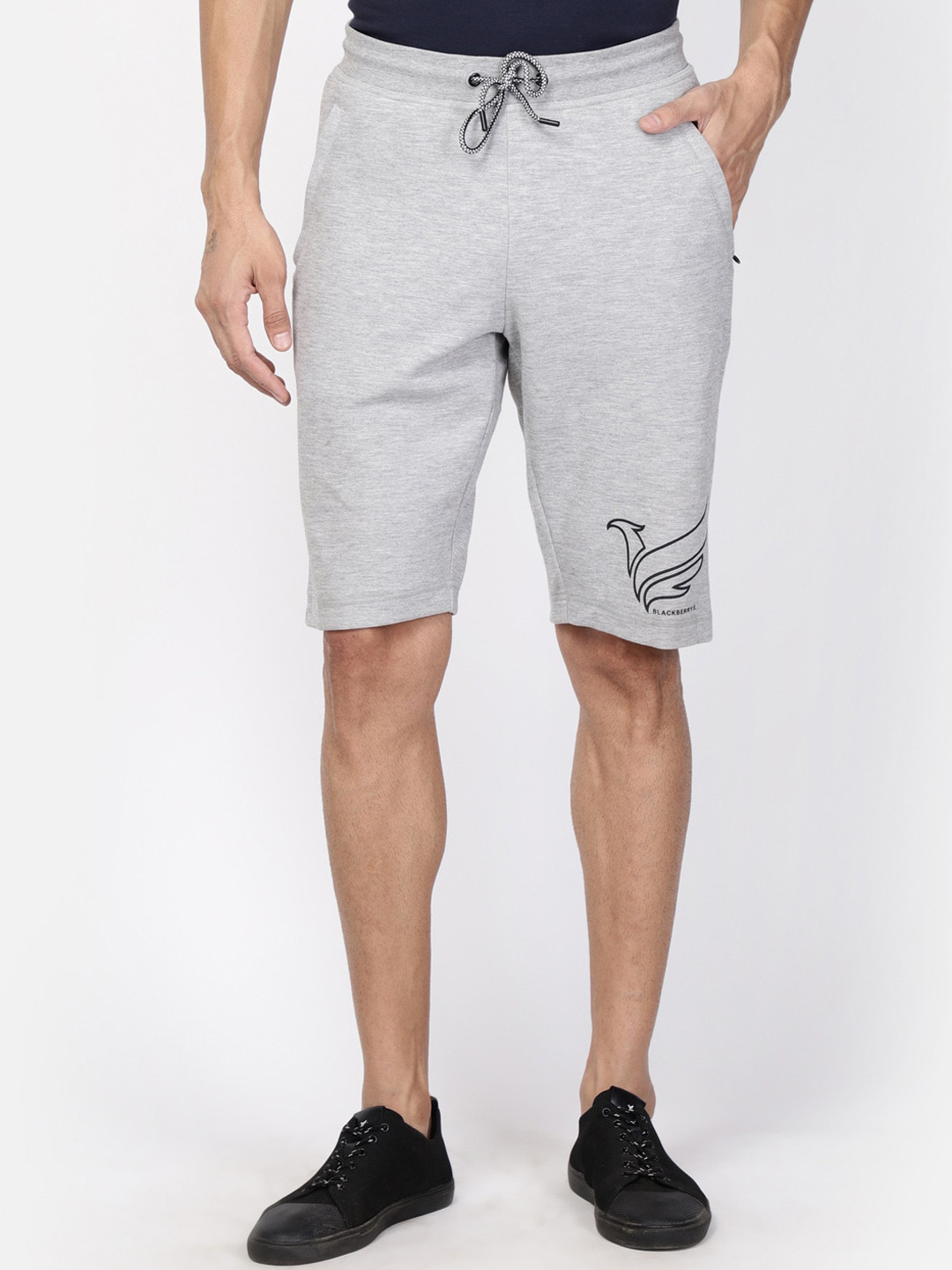 

Blackberrys Men Grey Bs-12 Slim Fit Mid-Rise Regular Shorts