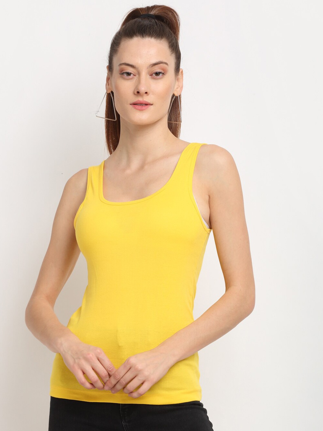 

Friskers Women Yellow Tank Top