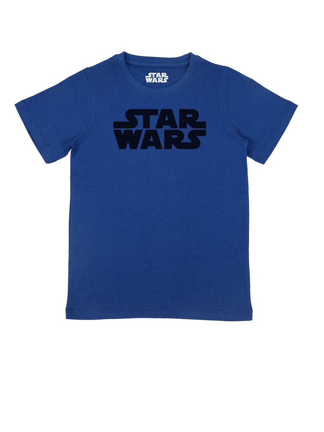 

Star Wars by Wear Your Mind Boys Blue Typography Printed Applique T-shirt