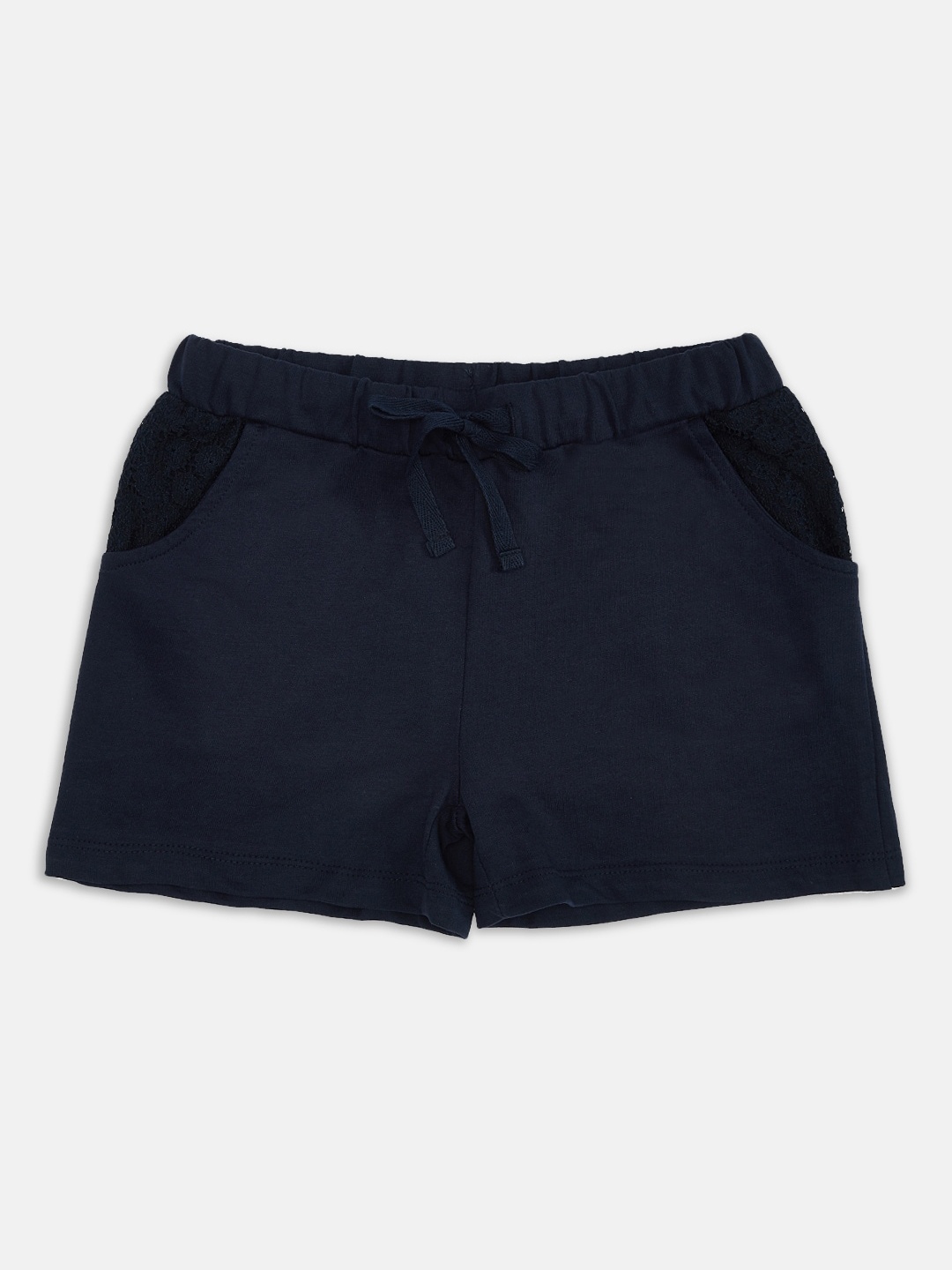 

Pantaloons Junior Girls Navy Blue Mid-Rise Regular Shorts