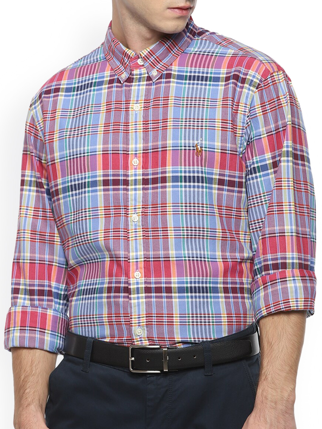 

Polo Ralph Lauren Men Blue Checked Casual Shirt