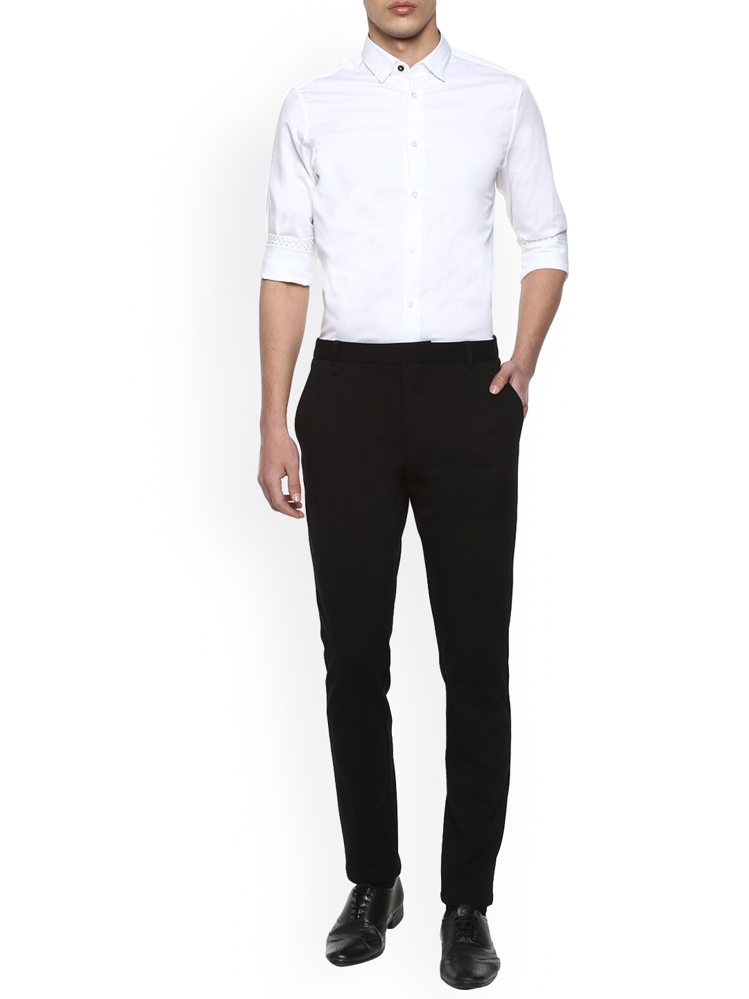 

HUGO Men Black Slim Fit Formal Trousers