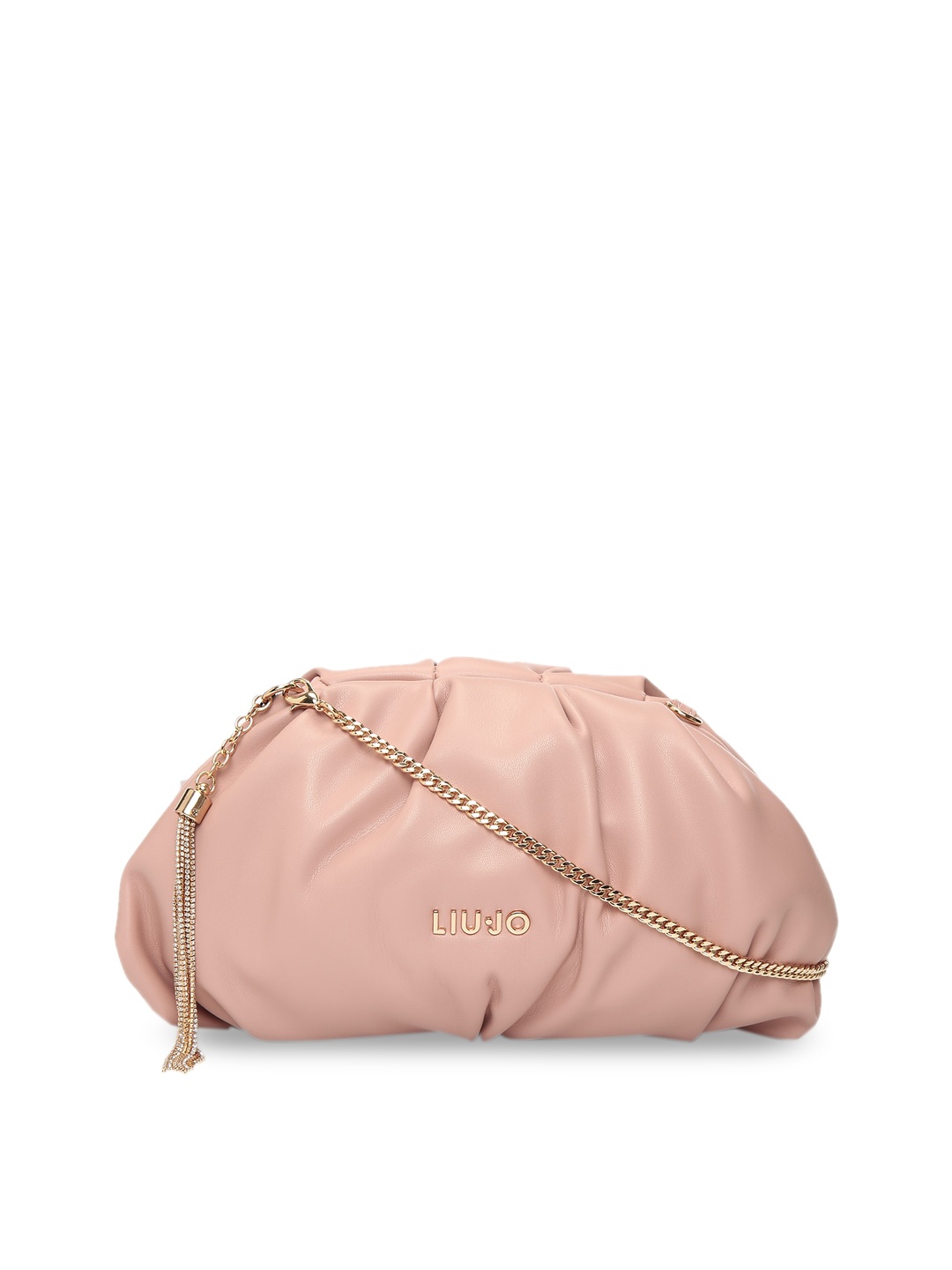 

LIU JO Pink PU Structured Sling Bag with Tasselled