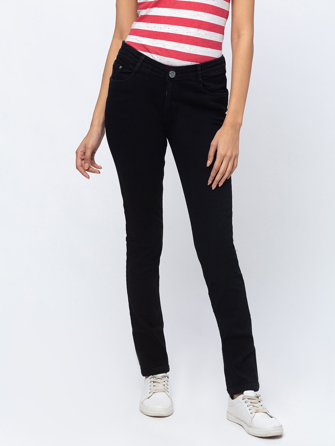 

ZOLA Cotton Slim Fit Lightweight Denim Jeans, Black