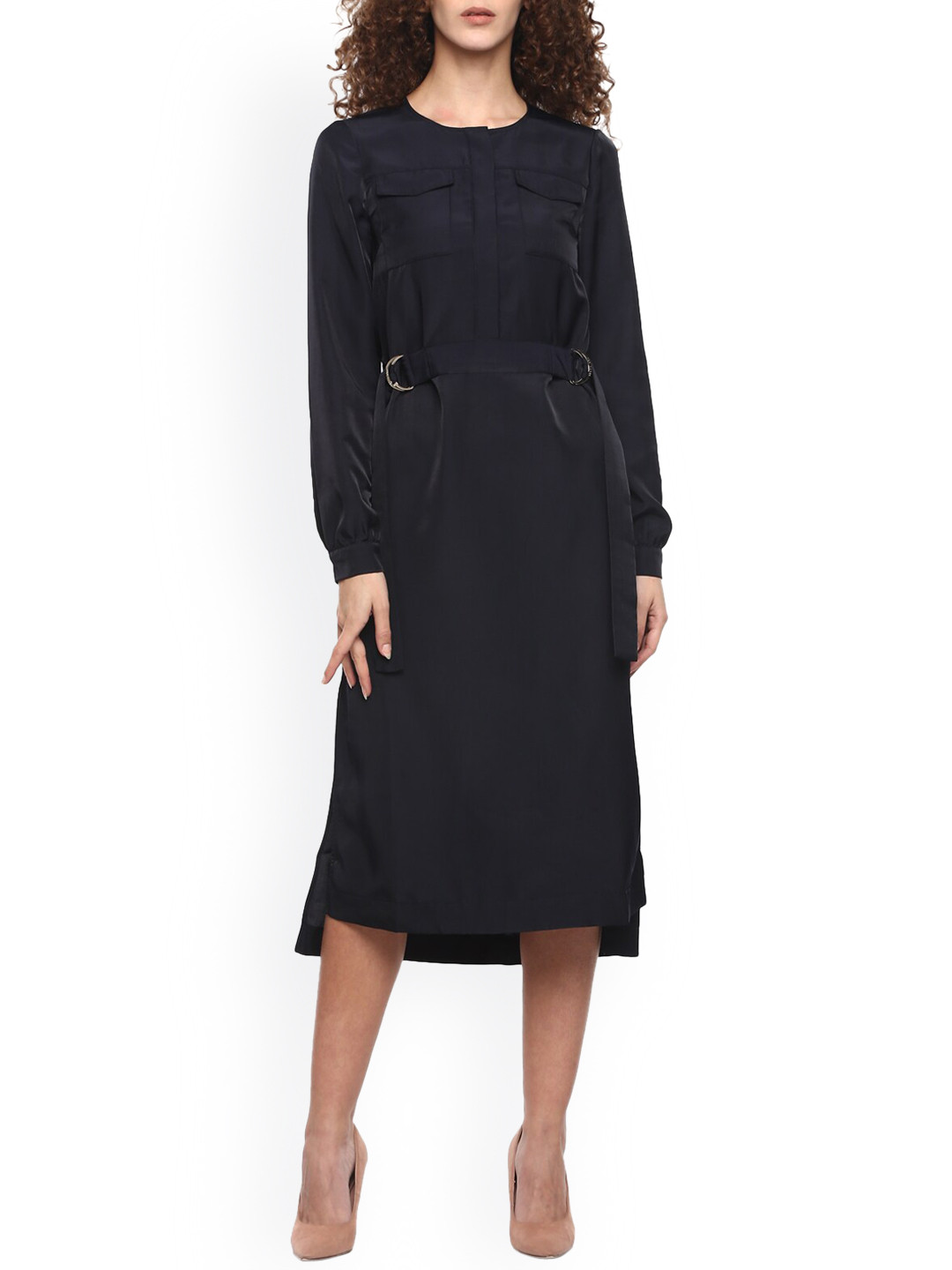 

Ted Baker Navy Blue Sheath Midi Dress