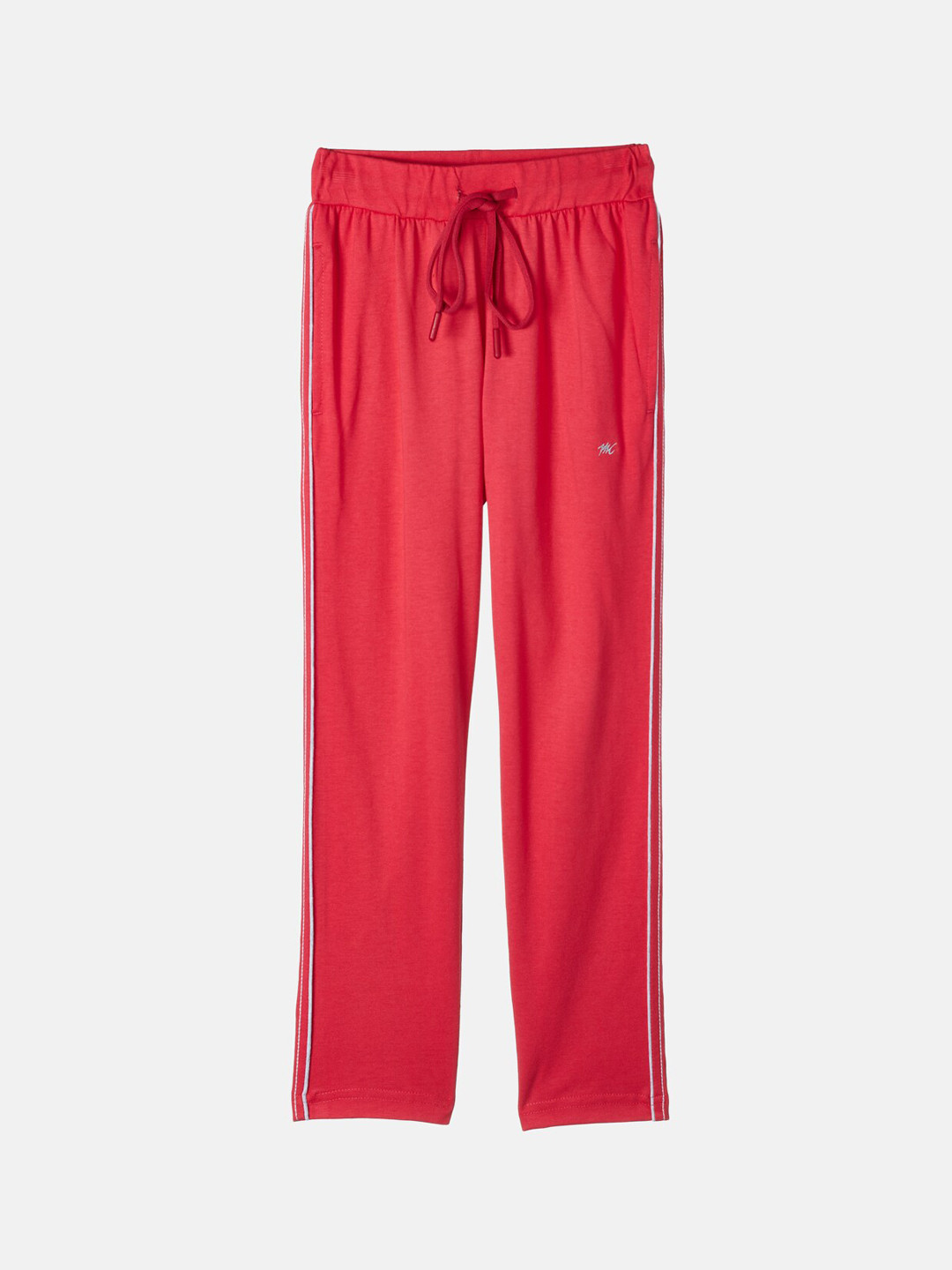 

Monte Carlo Girls Coral-Coloured & White Solid Track Pants
