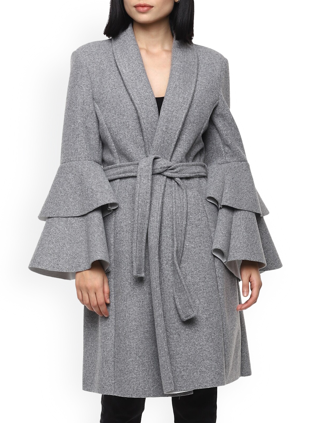 

Rinascimento Women Grey Checked Longline Tailored Jacket