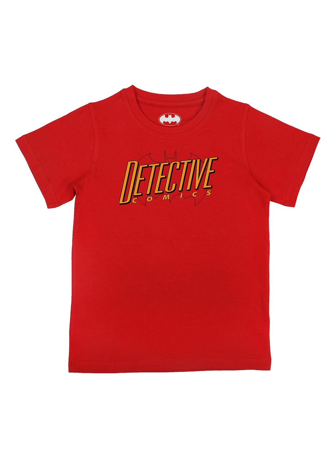 

Batman Boys Red Typography Printed T-shirt