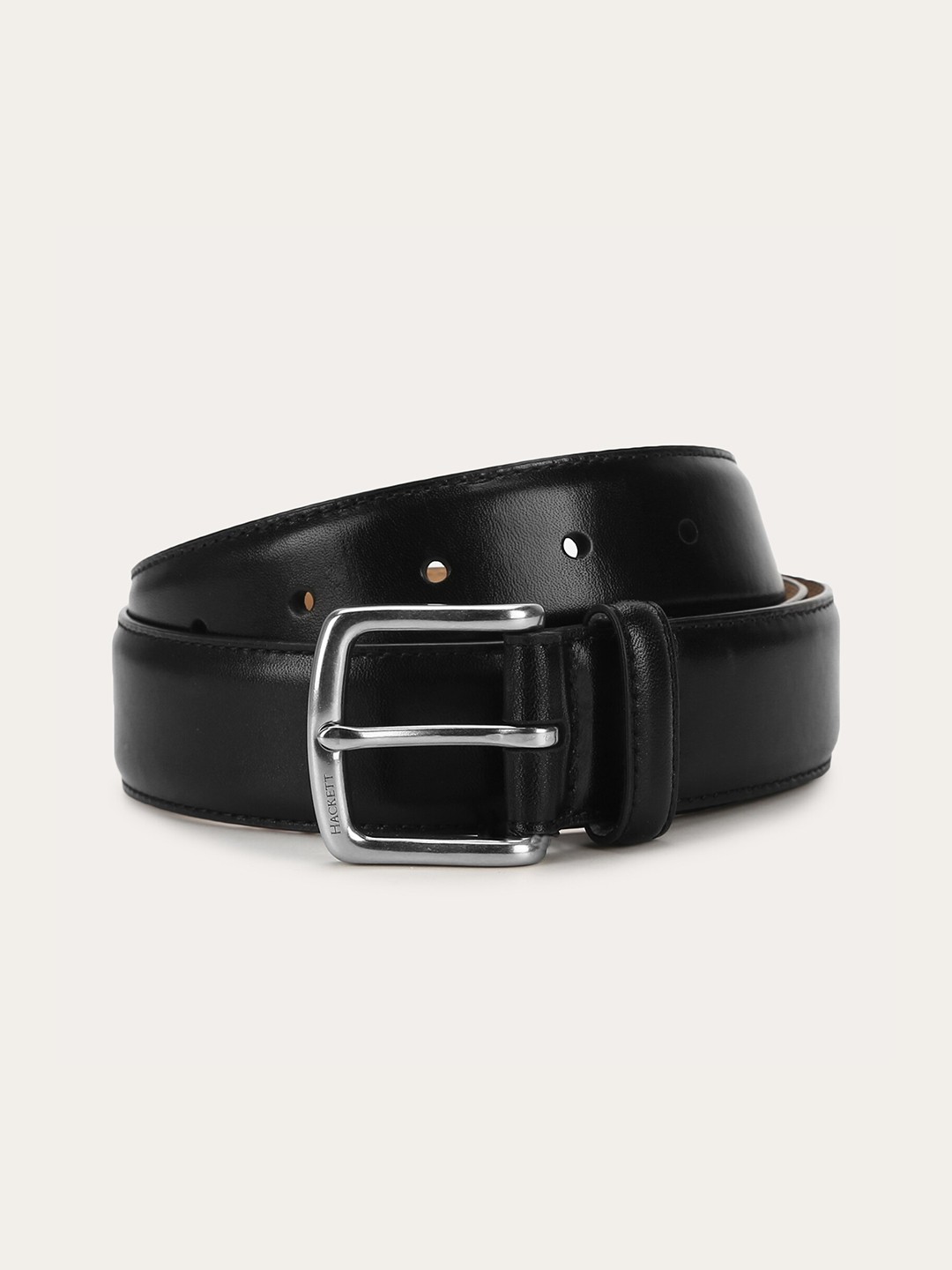 

HACKETT LONDON Men Black Leather Formal Belt