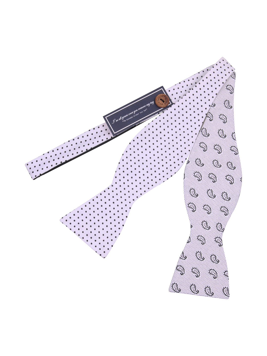 

PELUCHE Men White & Black Printed Bow Tie