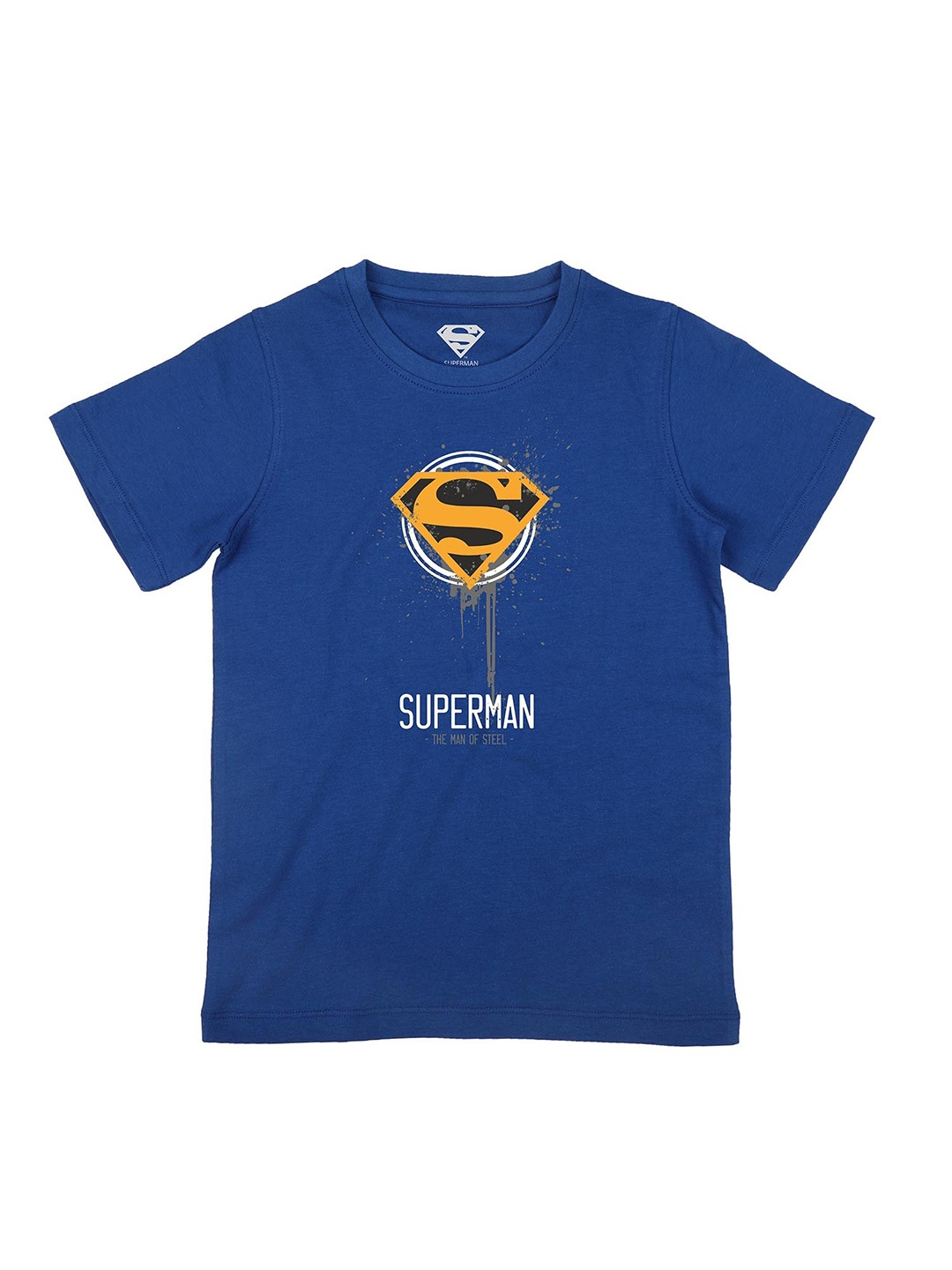 

Superman Boys Blue Typography Superman Printed Pure Cotton T-shirt
