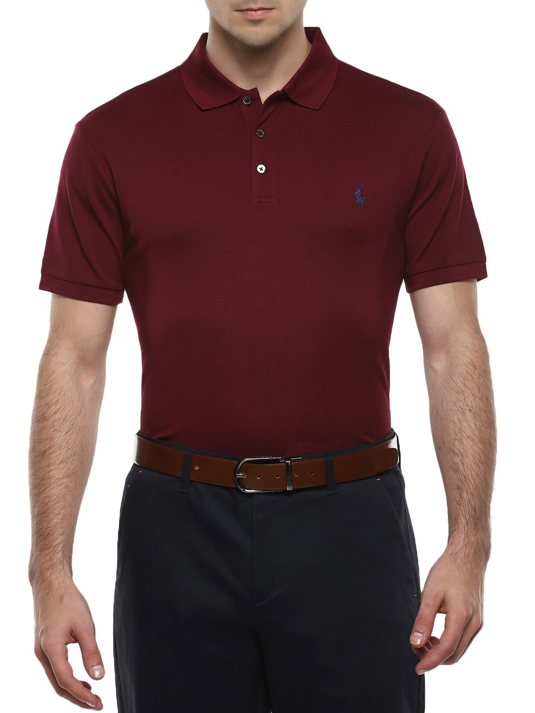 

Polo Ralph Lauren Men Burgundy Polo Collar T-shirt