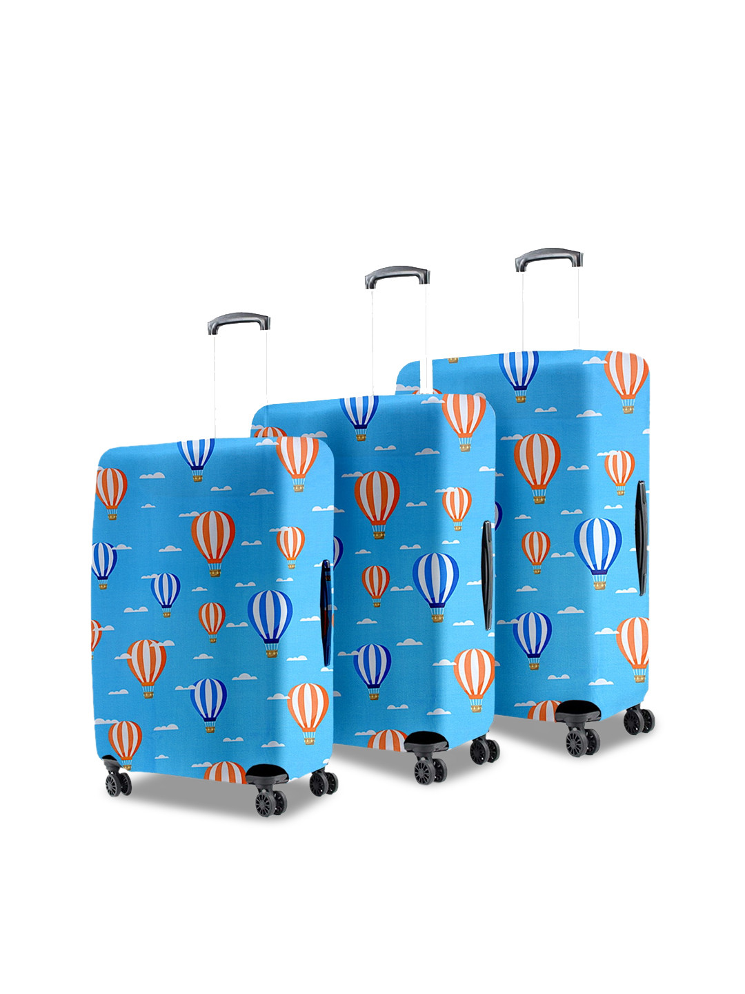 

Cortina Set Of 3 Blue & Orange Printed Protective Luggage Cover