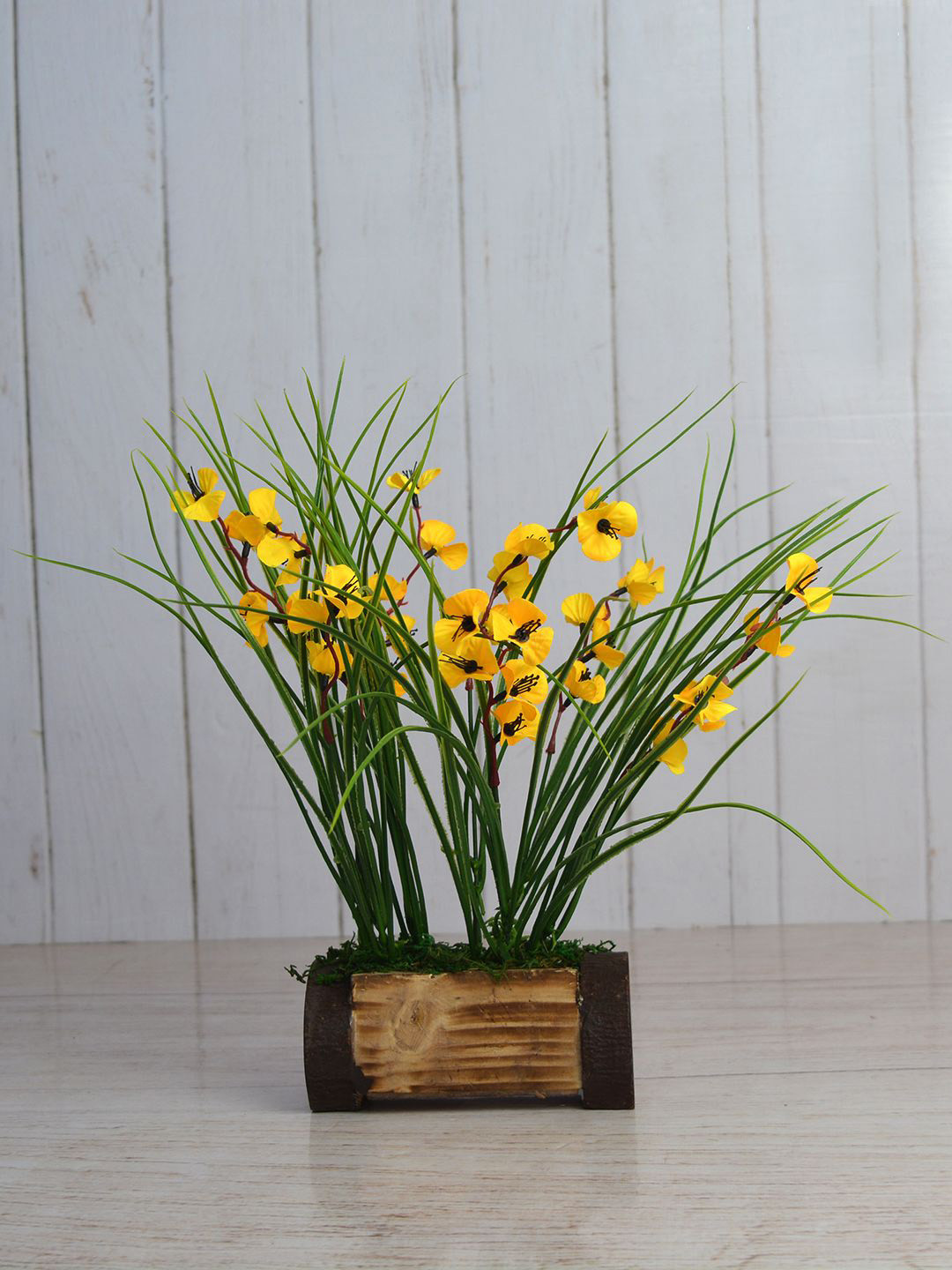 

fancy mart Unisex Yellow & Green Artificial Butterfly Flower In Buckle Pot
