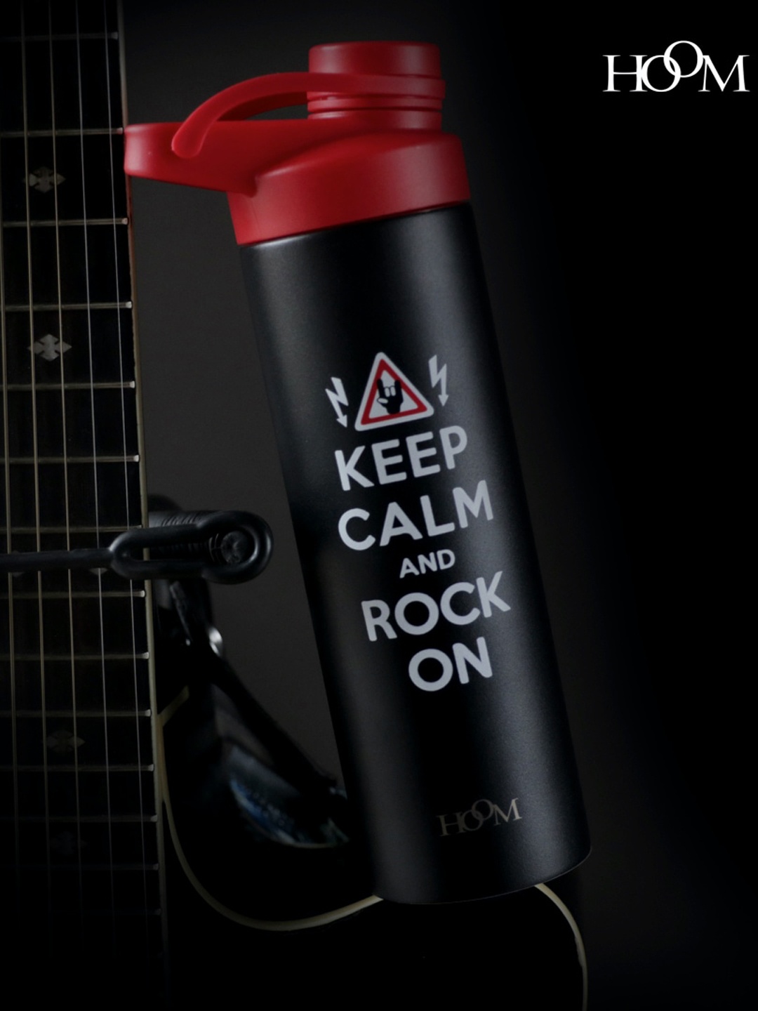

HOOM Black & Red Printed Stainless Steel Flask Water Bottle 500 Ml