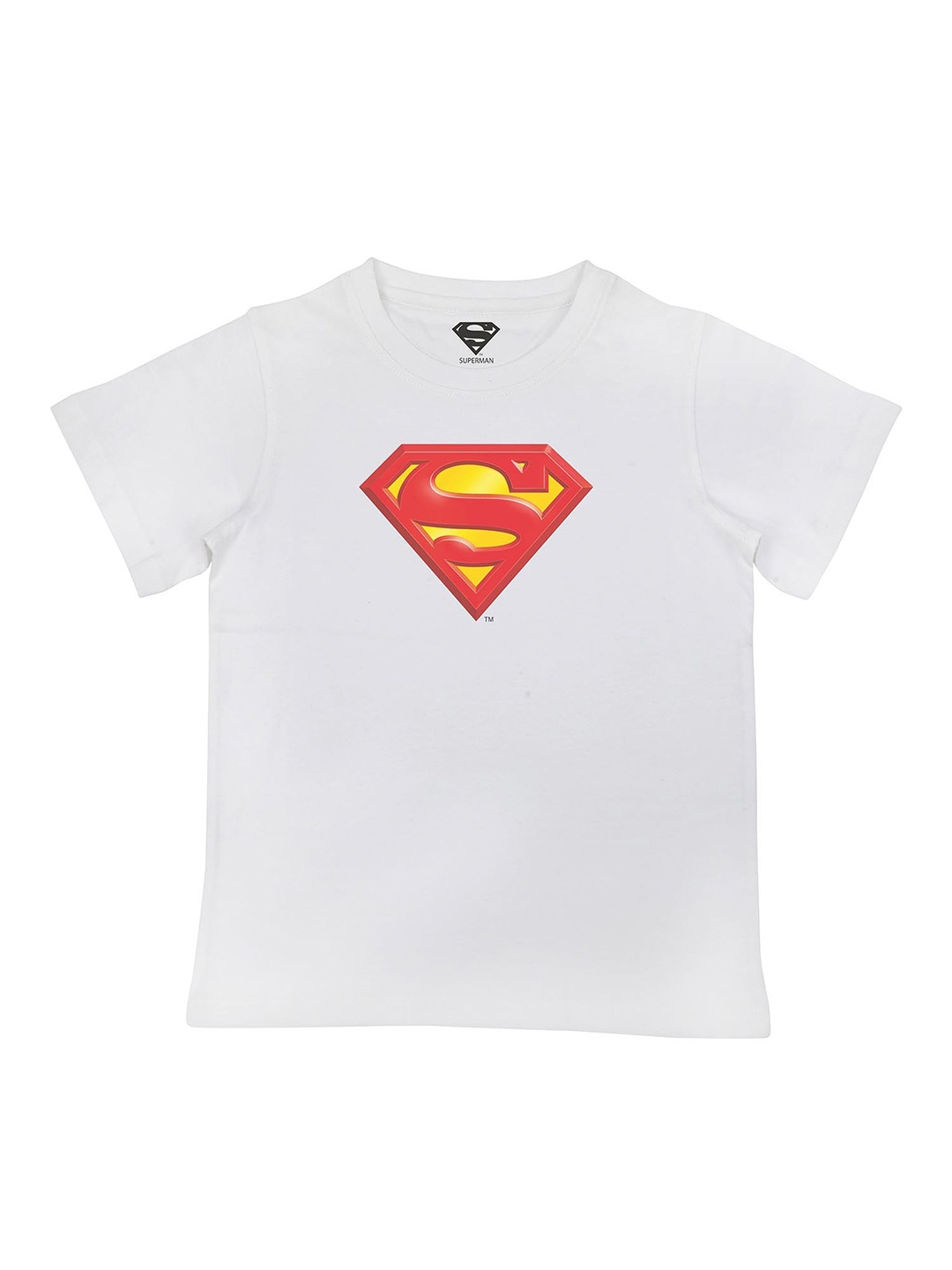 

Superman Boys White Superman Printed Pure Cotton T-shirt
