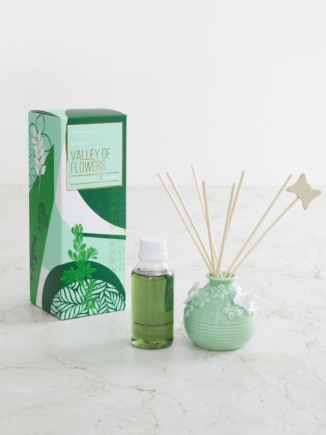 

Home Centre Set Of 10 Green Redolance Premium Reed Fragrant Diffuser