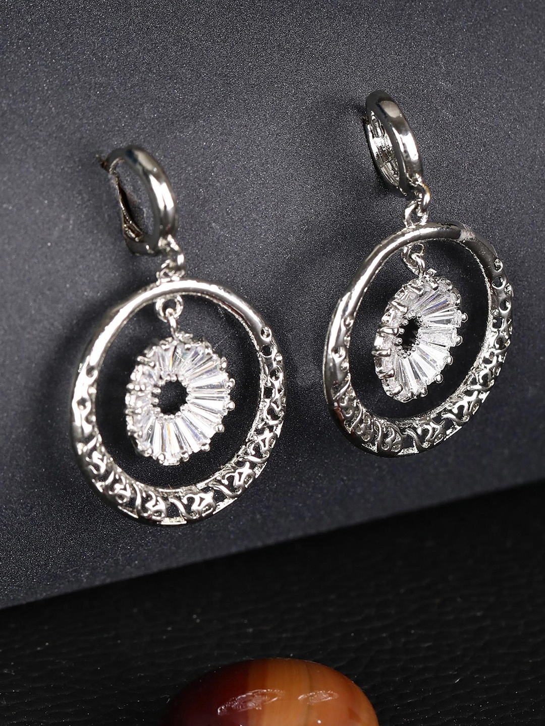 

Priyaasi Silver Contemporary Drop Earrings