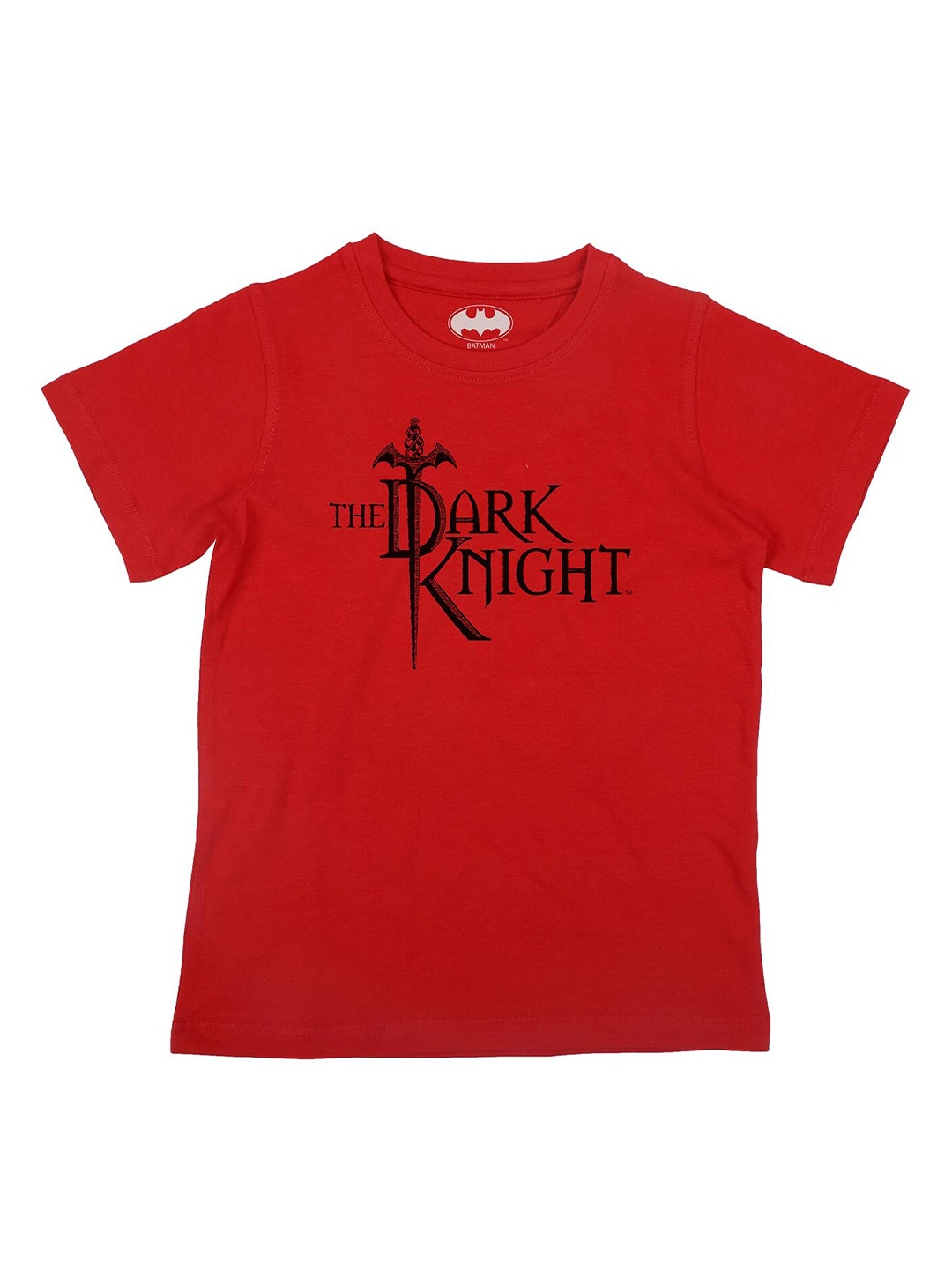 

Batman Boys Red Typography Printed Round NeckPure Cotton T-shirt