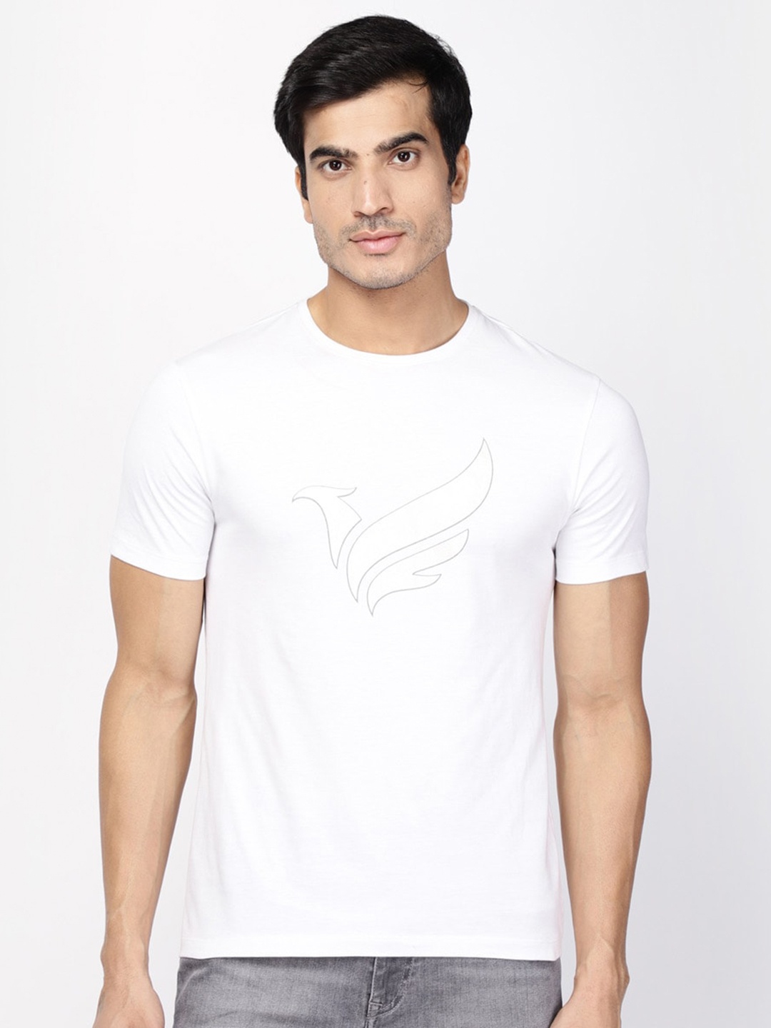 

Blackberrys Men White Printed Slim Fit T-shirt NA