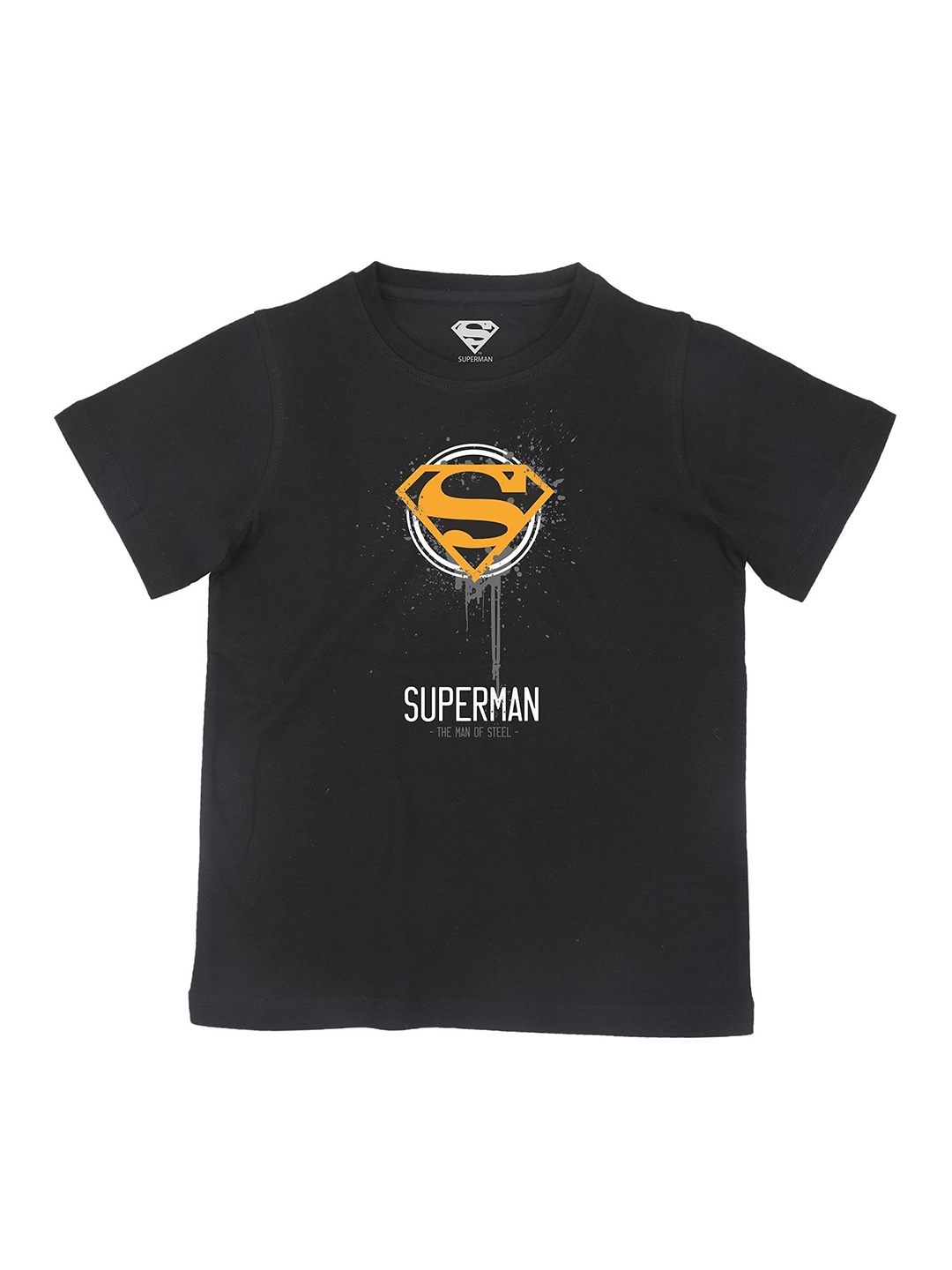 

Superman Boys Black Printed Applique T-shirt