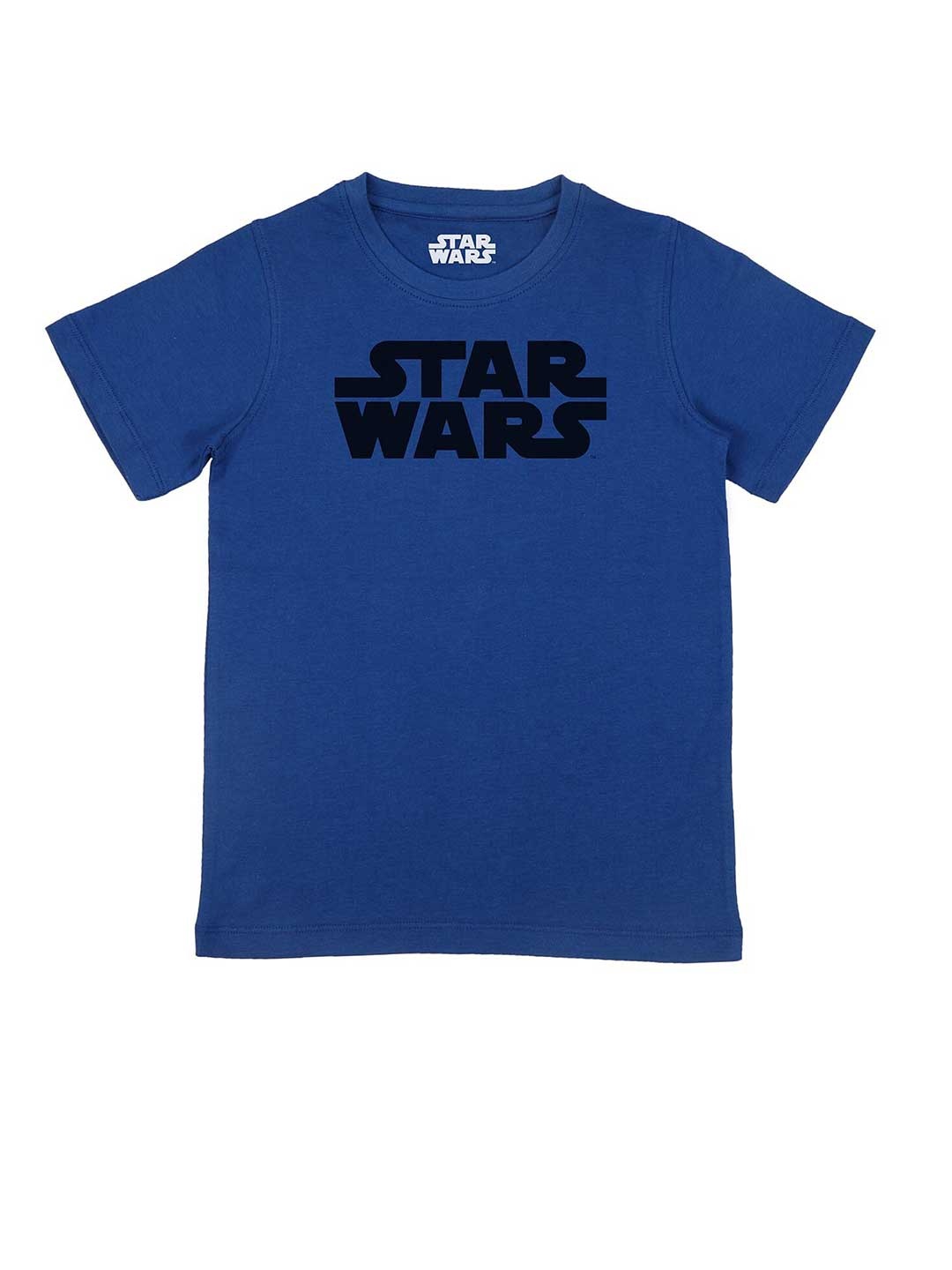 

Star Wars by Wear Your Mind Boys Blue Typography Printed Applique T-shirt
