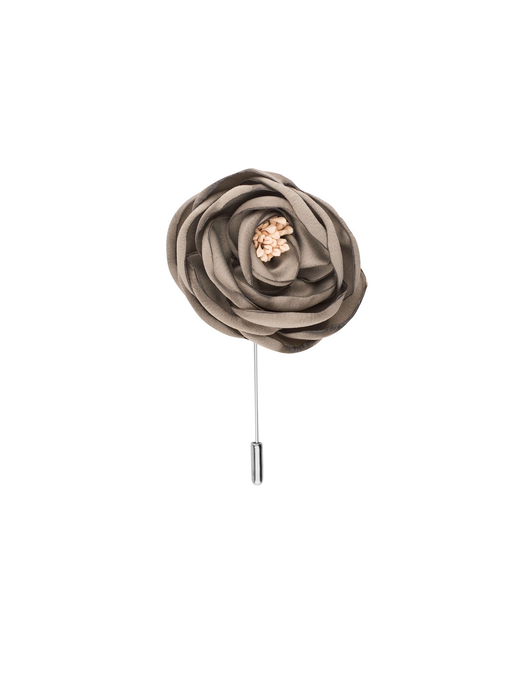 

The Tie Hub Men Olive Green Solid Flower Lapel pin