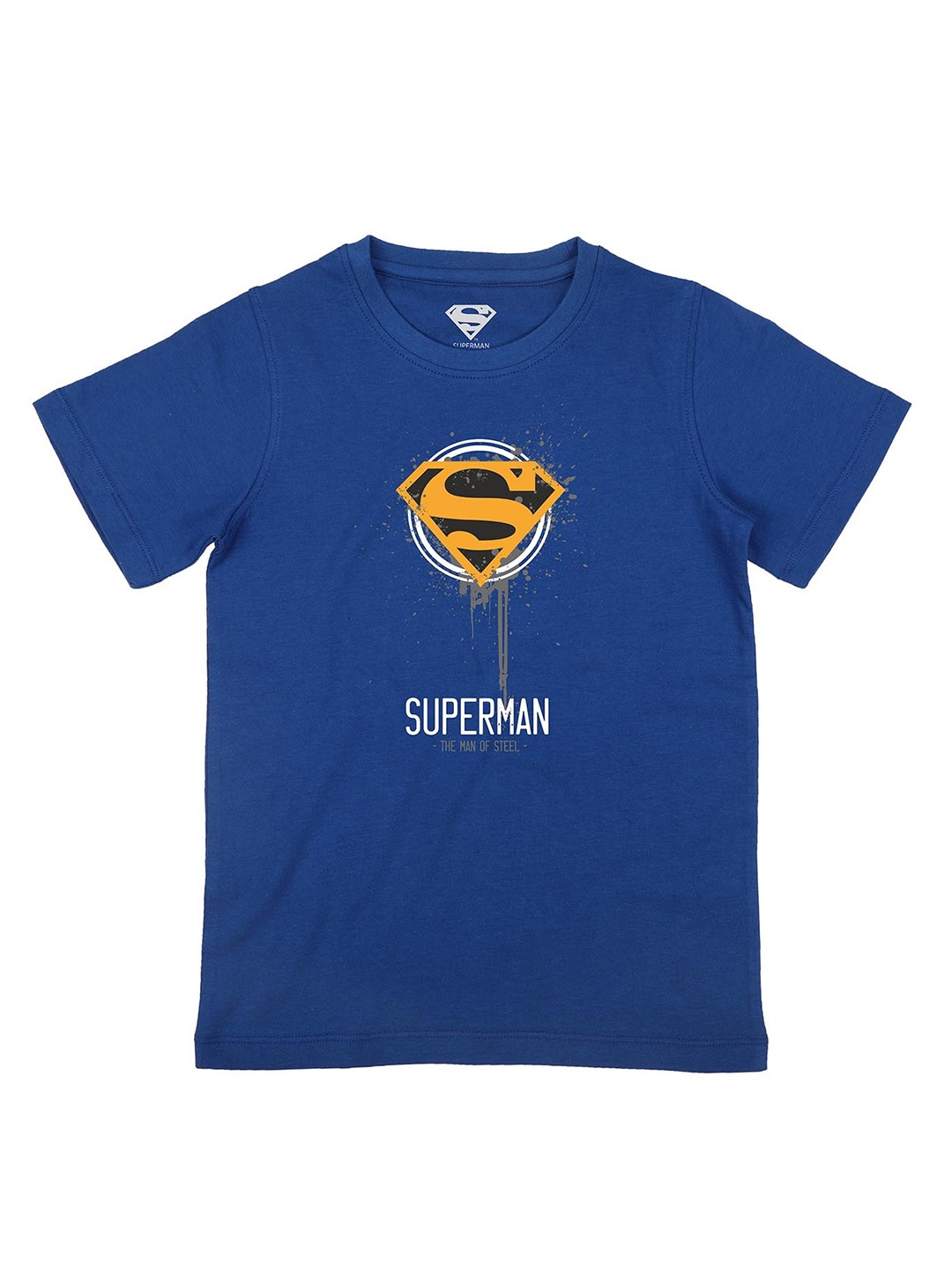 

Superman Boys Blue Typography Printed Applique T-shirt