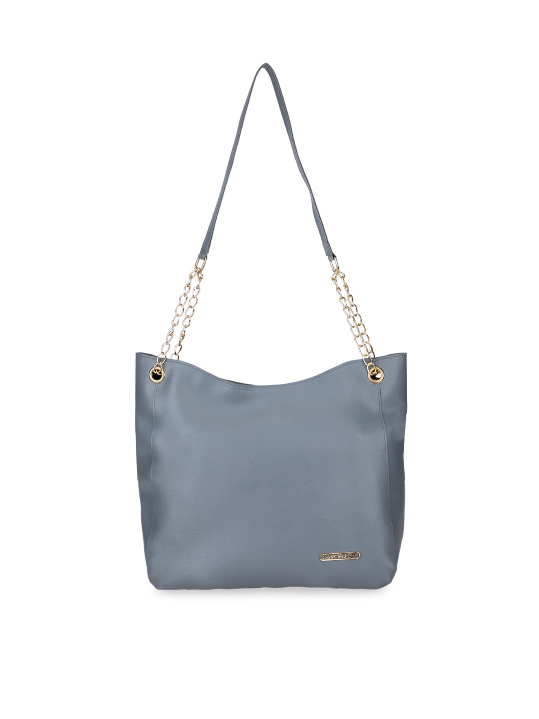 Bagsy Malone Grey PU Shopper Tote Bag