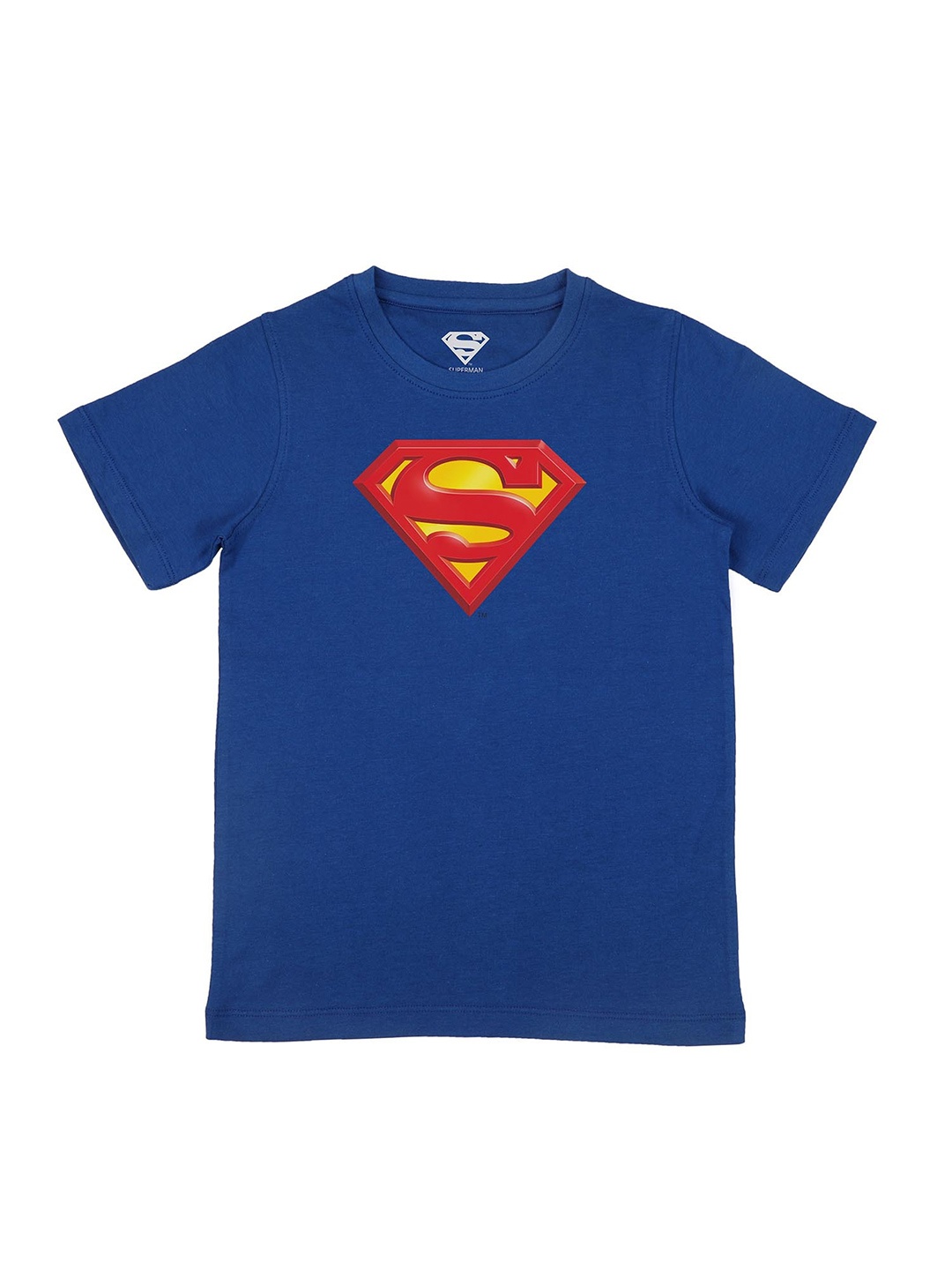 

Superman Boys Blue Printed V-Neck Applique T-shirt